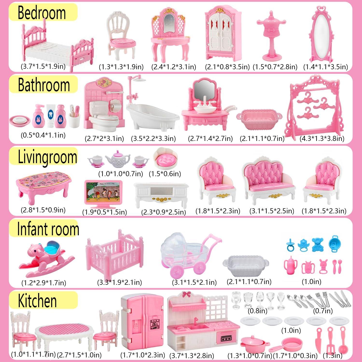 Juego de Muebles para Casa de Muñecas SHENGJIAAO 75 Piezas