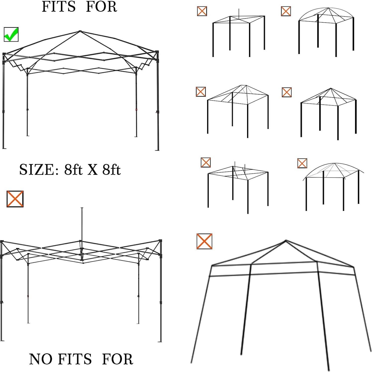 Cubierta de Reemplazo para Toldo Senmortar 2.44m Plegable Negra