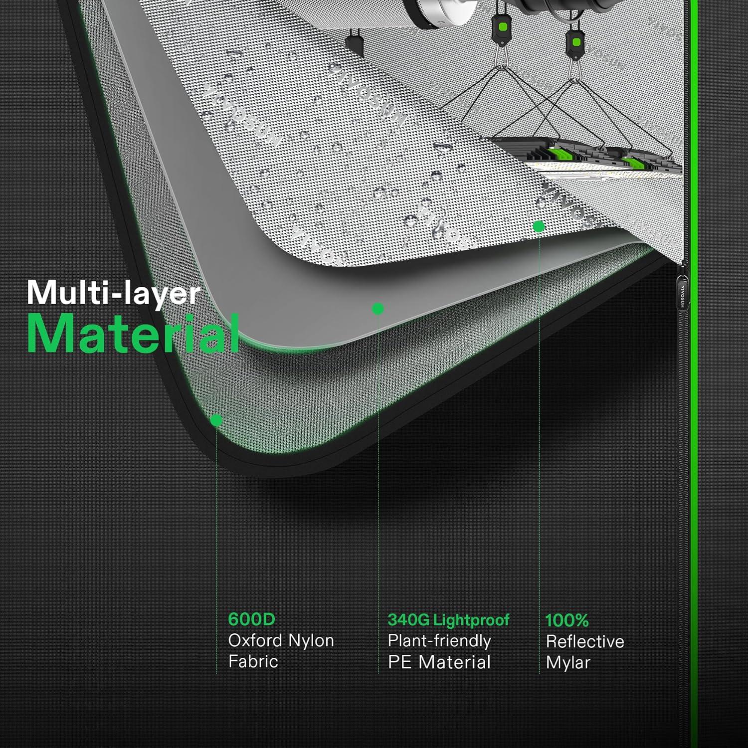Carpa de Cultivo VIVOSUN 2-en-1 91.4x61x134.6cm Mylar