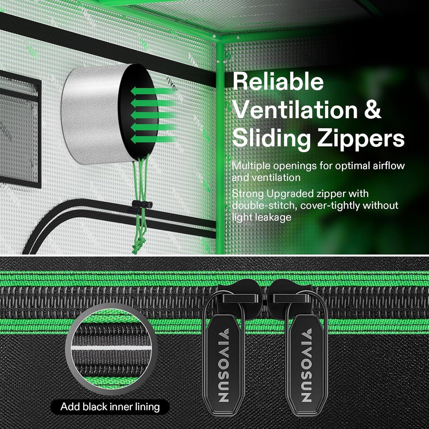 Carpa de Cultivo VIVOSUN 2-en-1 91.4x61x134.6cm Mylar