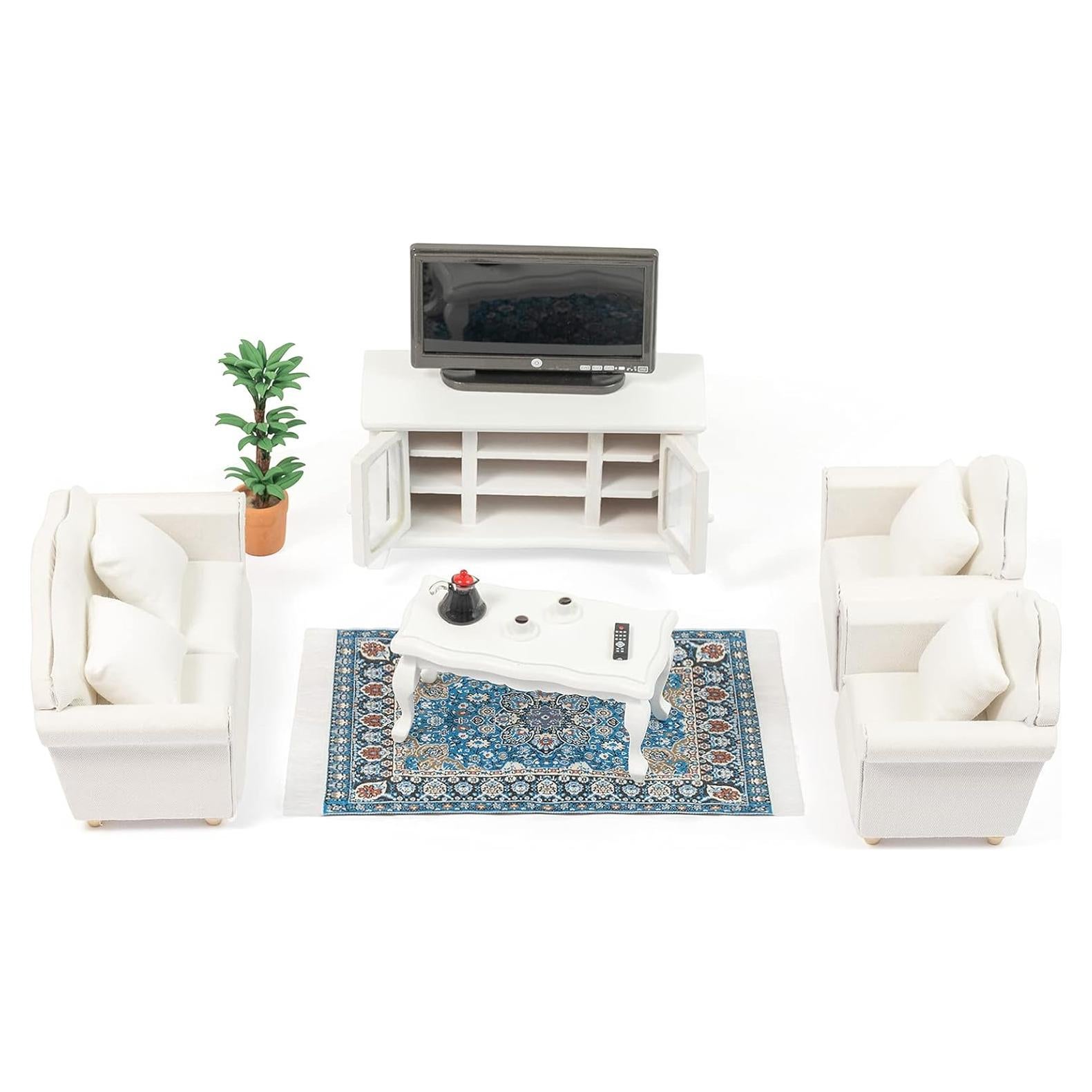 Muebles Miniatura Casa de Muñecas SAMCAMI 1:12 Blanco