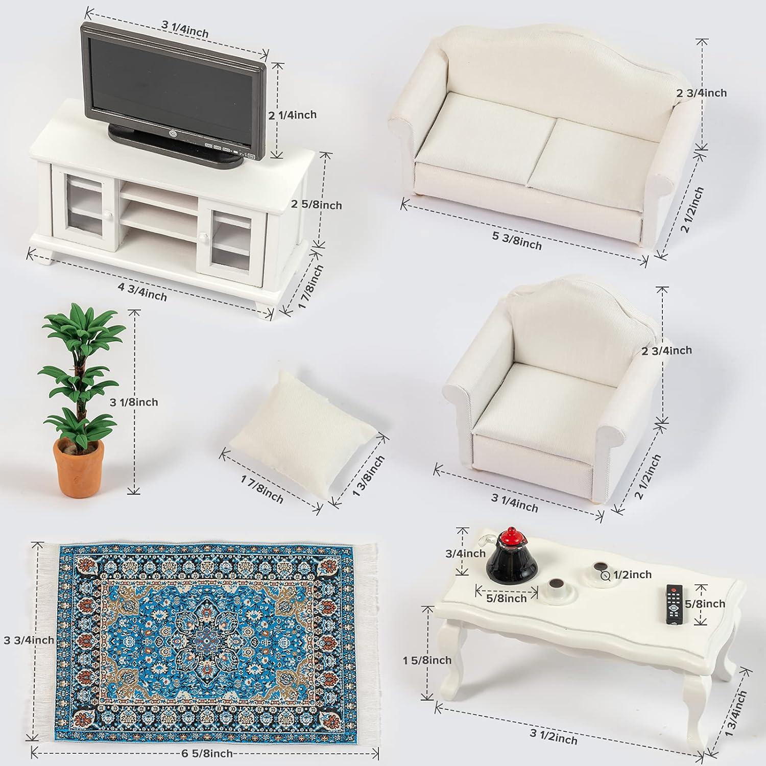 Muebles Miniatura Casa de Muñecas SAMCAMI 1:12 Blanco