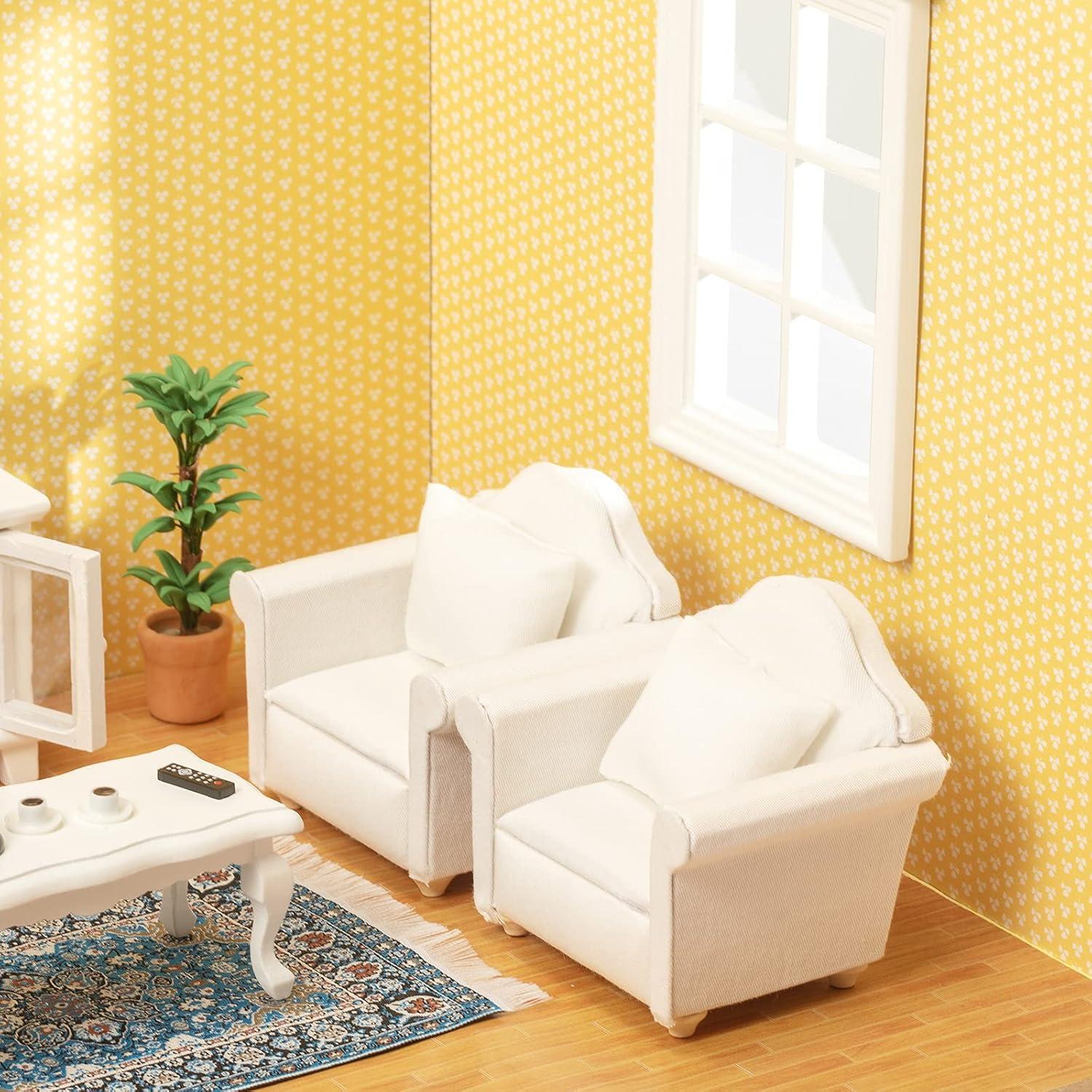 Muebles Miniatura Casa de Muñecas SAMCAMI 1:12 Blanco