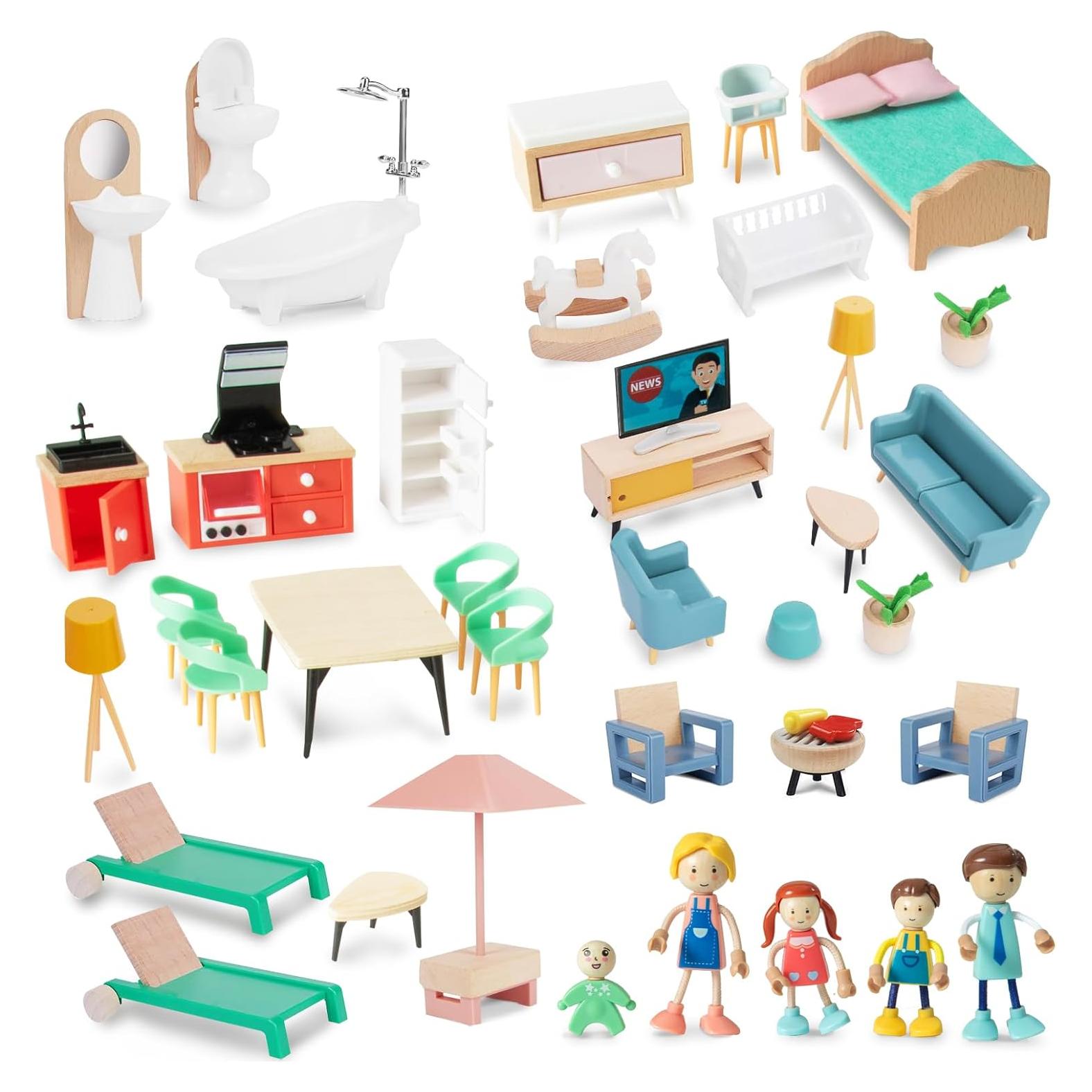 Juego de Muebles Casa de Muñecas 43 Piezas Beijng Feize