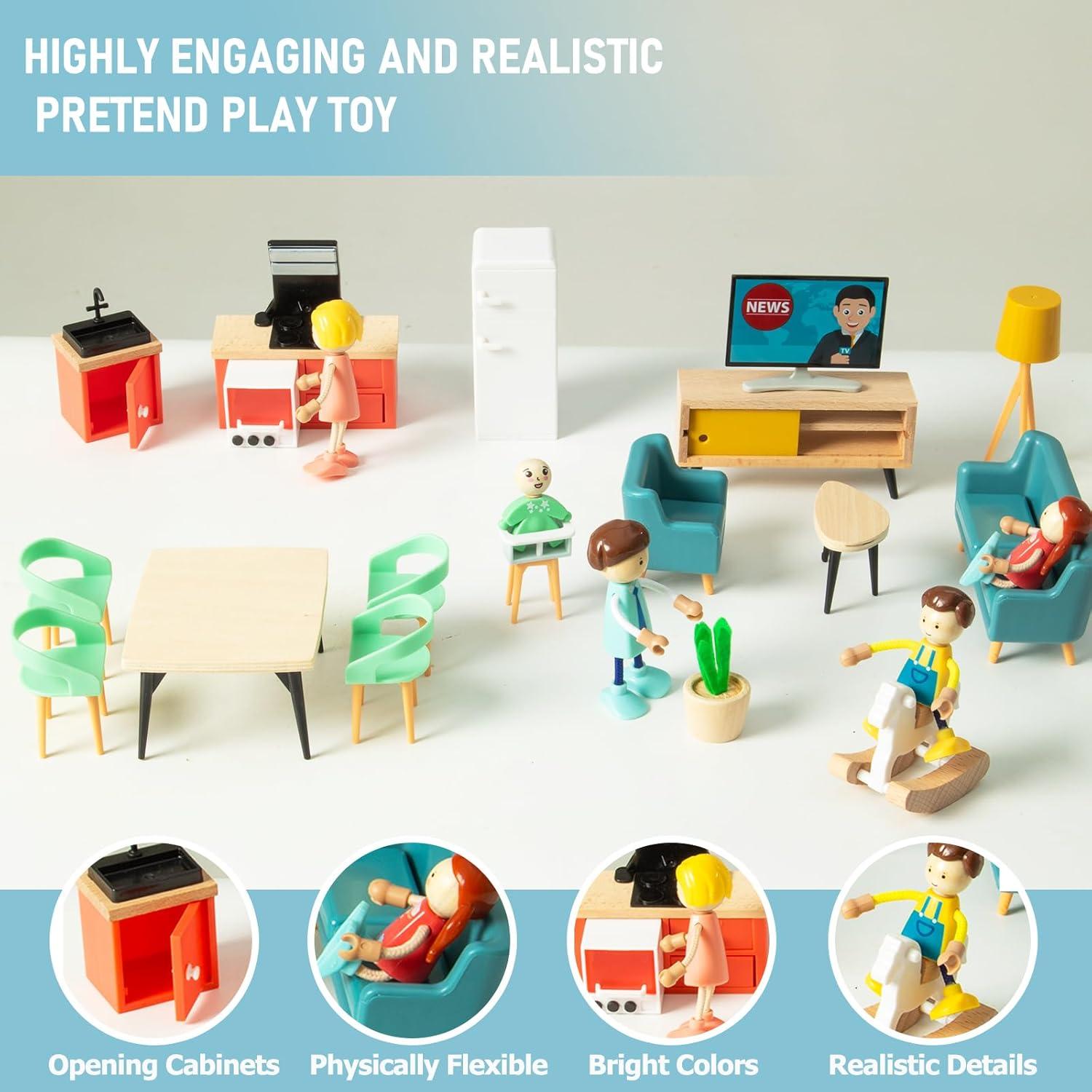 Juego de Muebles Casa de Muñecas 43 Piezas Beijng Feize