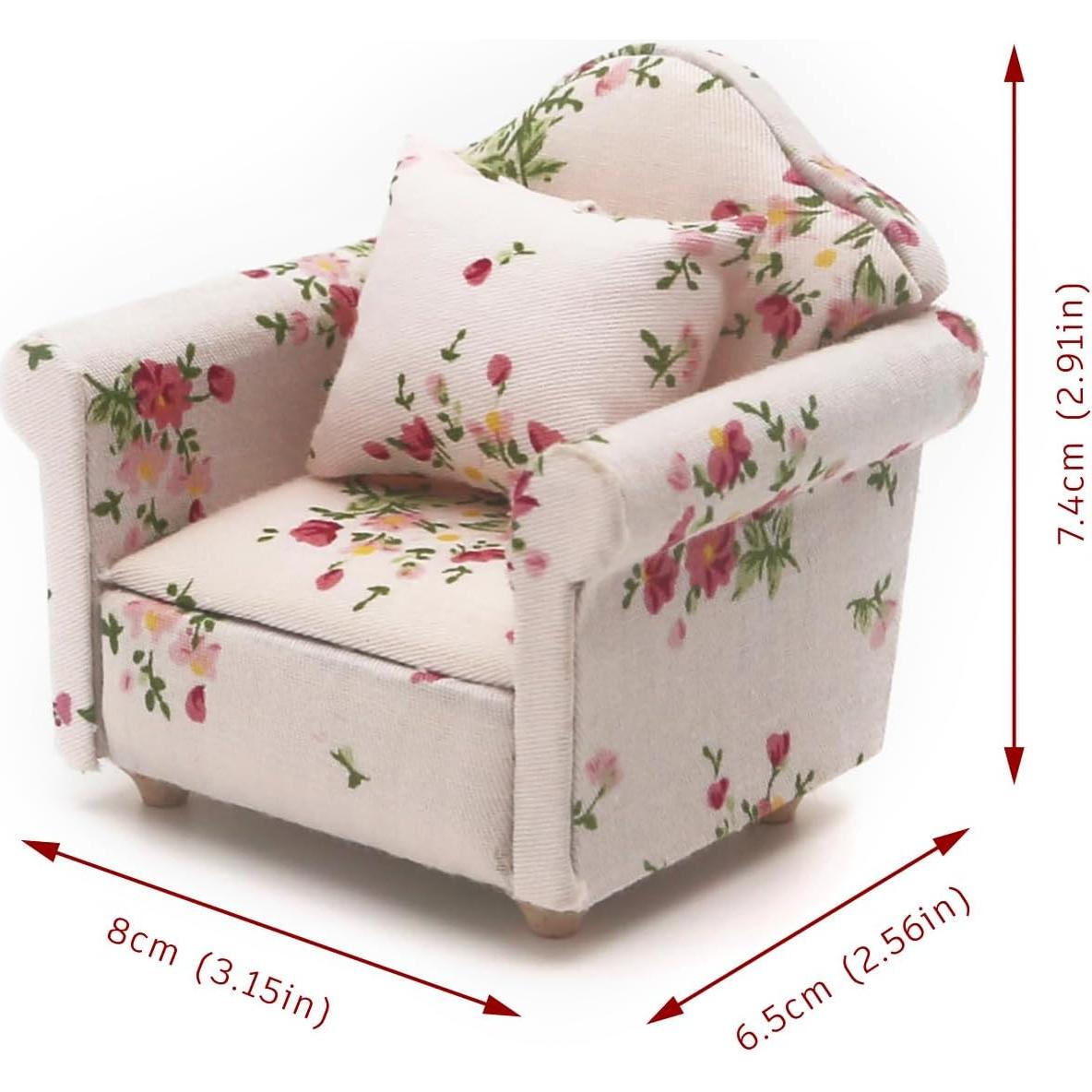 Juego de Muebles de Sofá Miniatura 1:12 Minamzee 16 Piezas