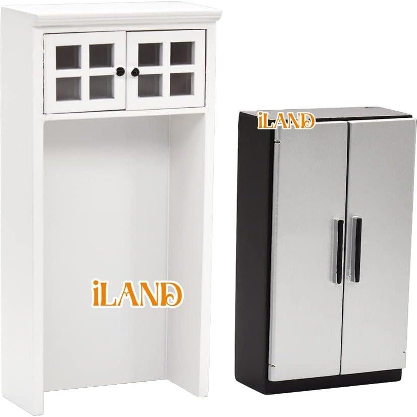 Conjunto de Cocina de Muñecas iLAND 1/12 Madera Blanca