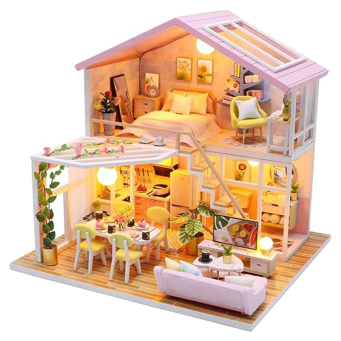 Kit Casa Miniatura DIY YSWOOD Tiempo Dulce 21.84x17.27cm