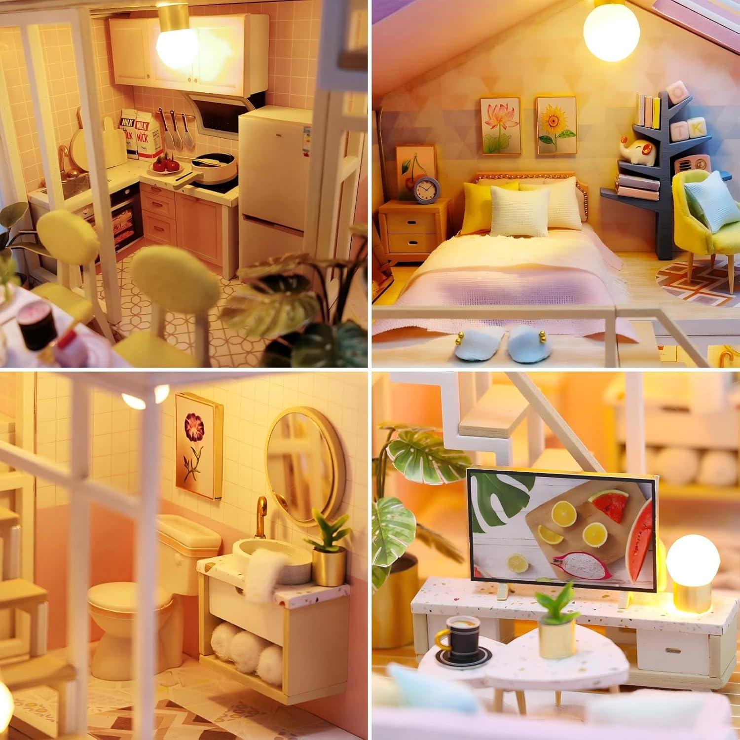 Kit Casa Miniatura DIY YSWOOD Tiempo Dulce 21.84x17.27cm