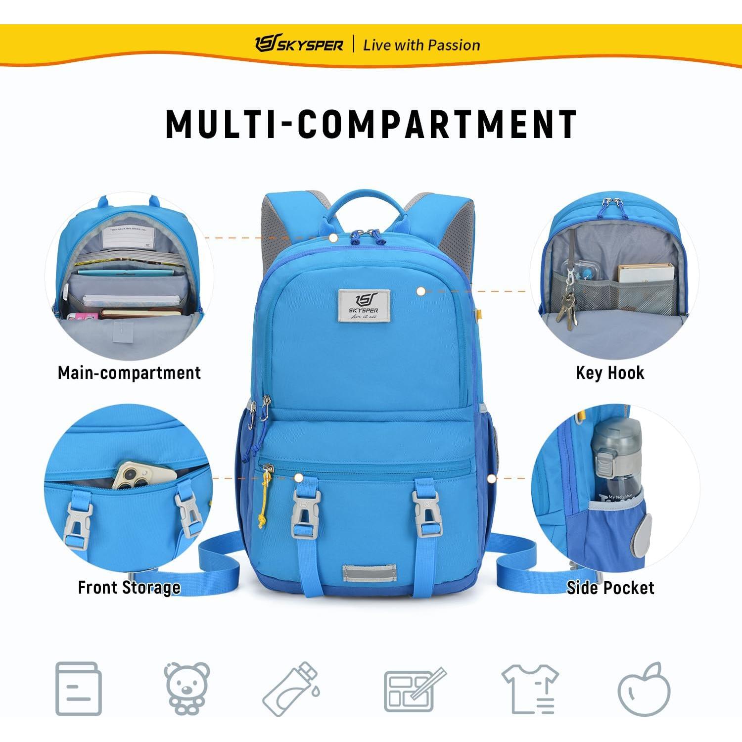 Mochila SKYSPER IKIEX 18L para Niños - Azul, Ergonómica