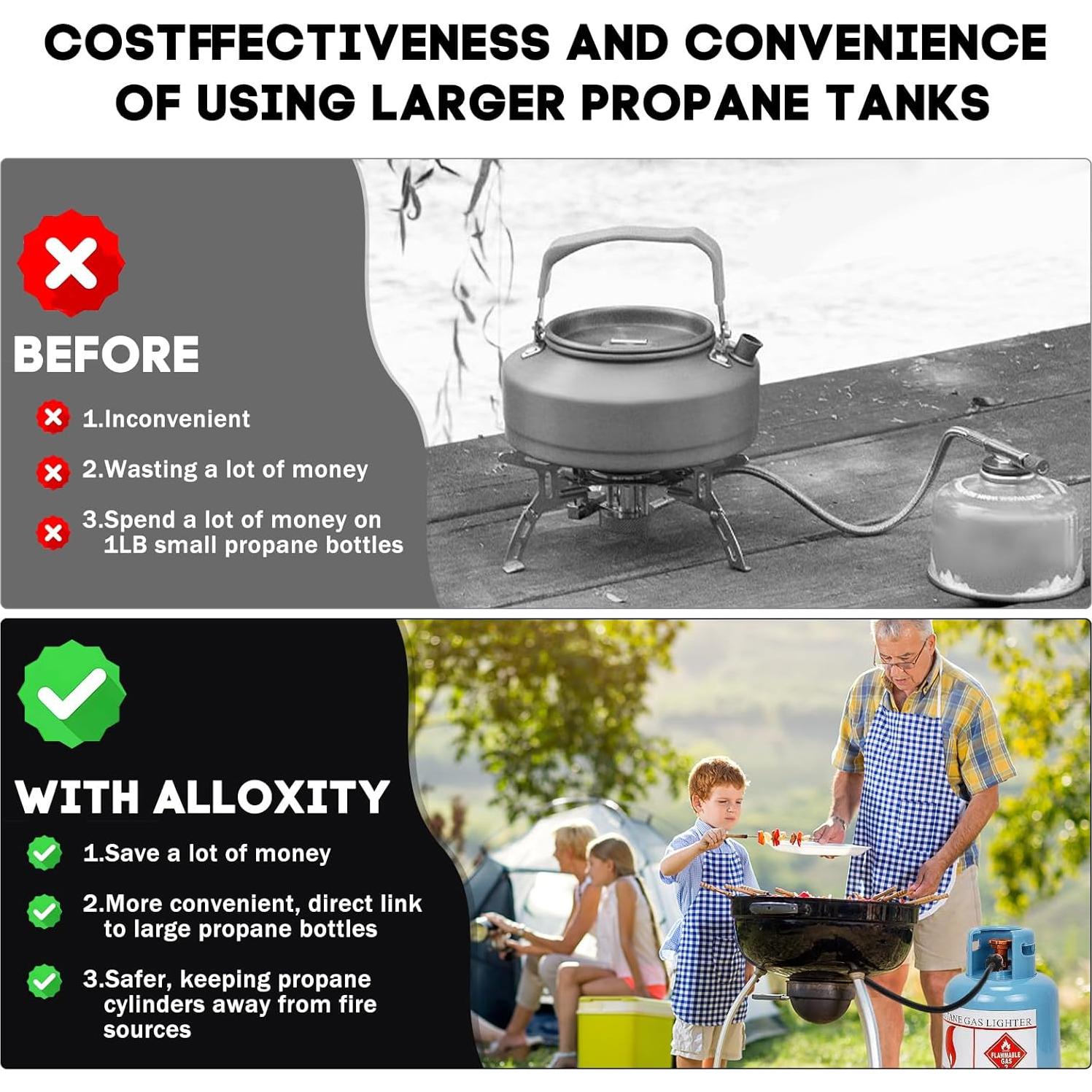 Adaptador de Manguera de Propano 3 PIES MOASKER a 20LB