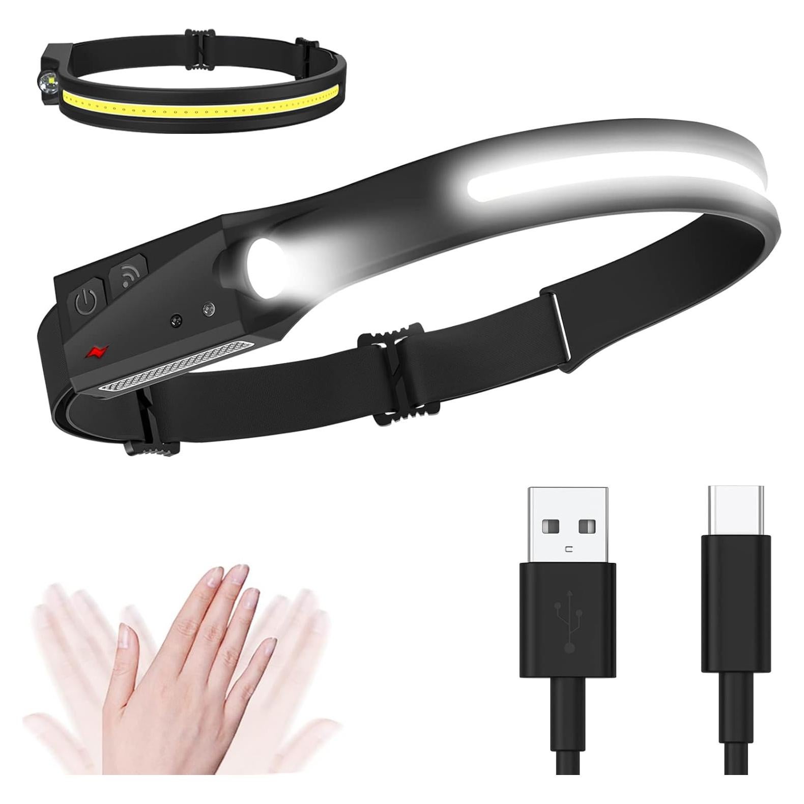 Linterna Frontal CATO LED COB Recargable USB Impermeable