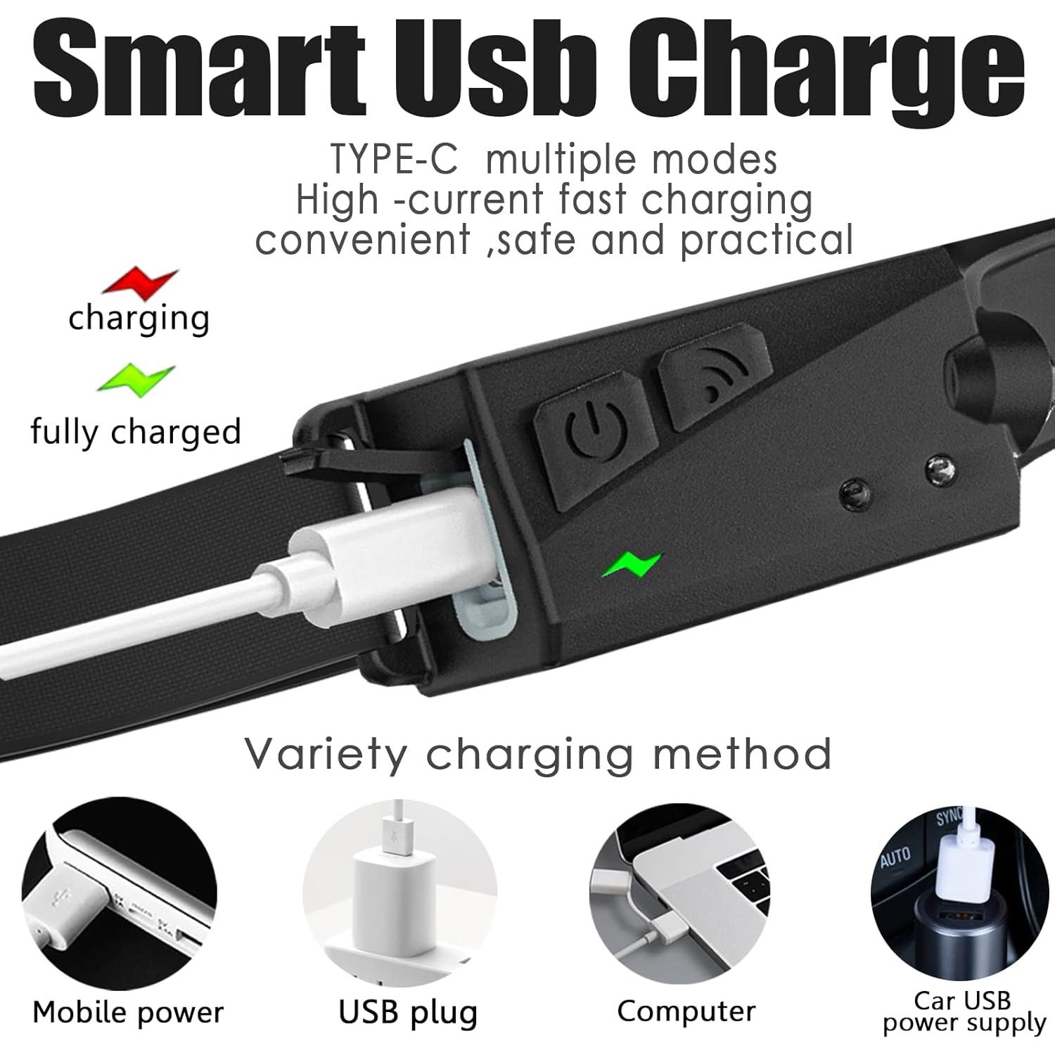 Linterna Frontal CATO LED COB Recargable USB Impermeable