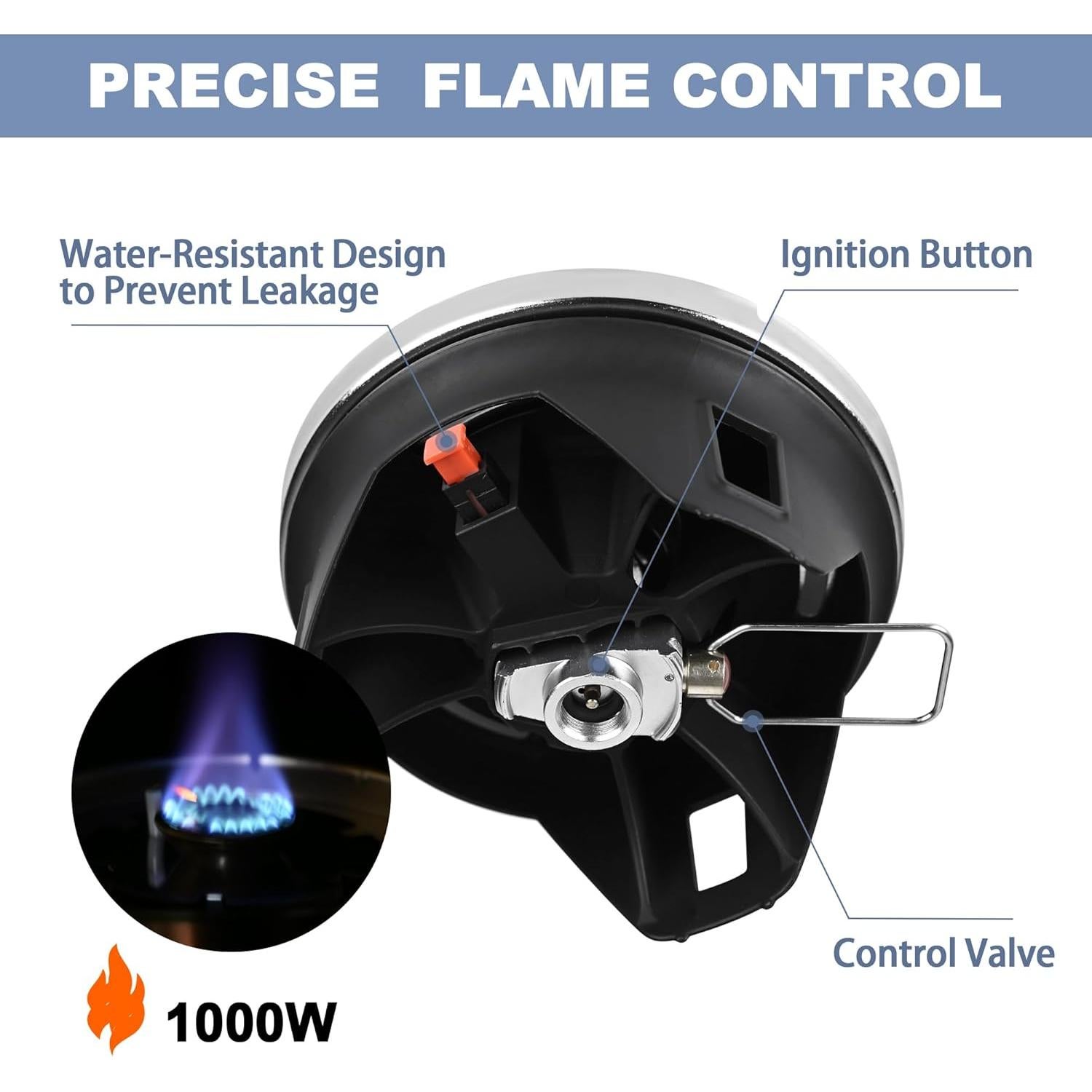 Estufa de Camping Hotdevil HD-SS-5110-2 1.2L Gas Portátil