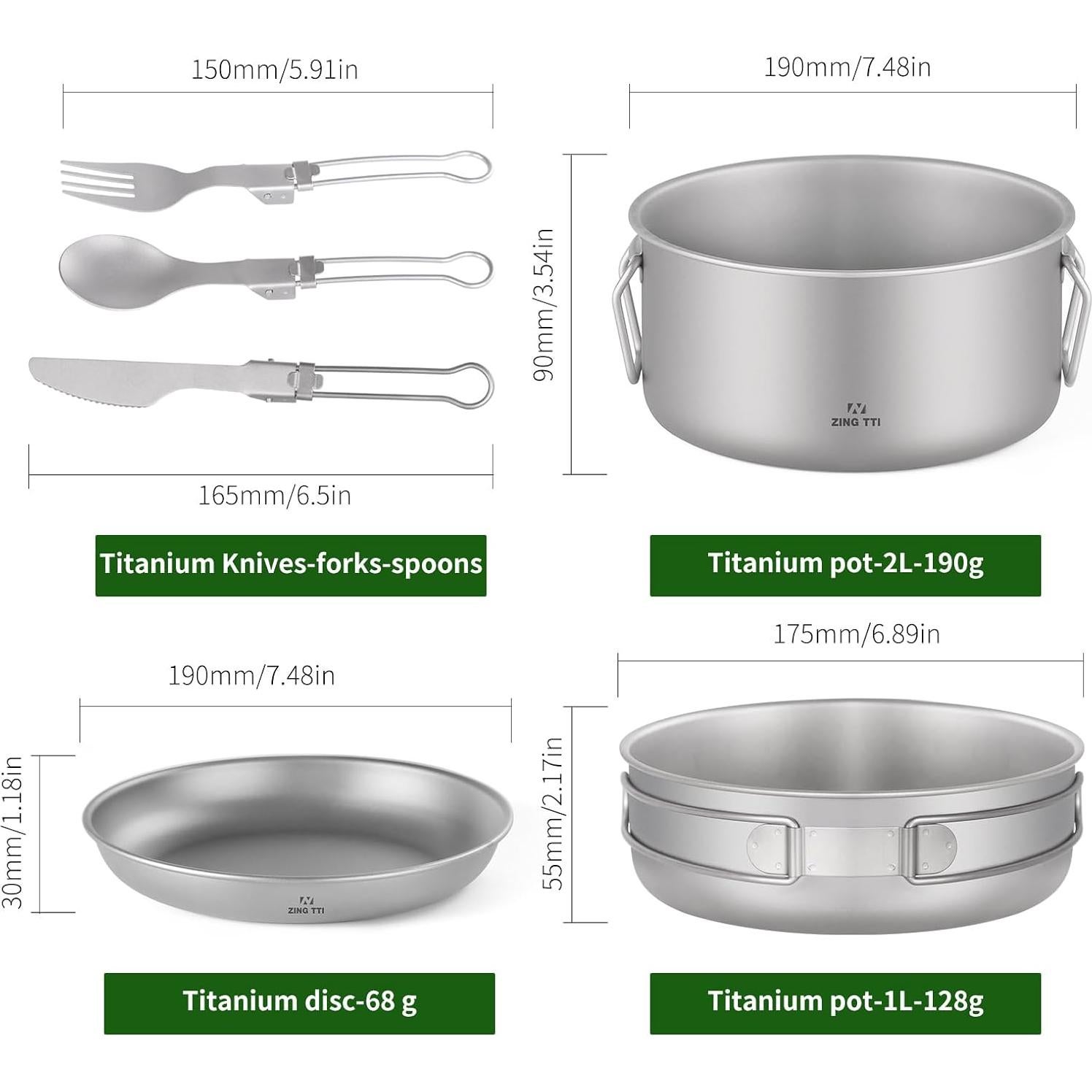Juego de Utensilios de Cocina de Titanio ZING TTI 14 Piezas
