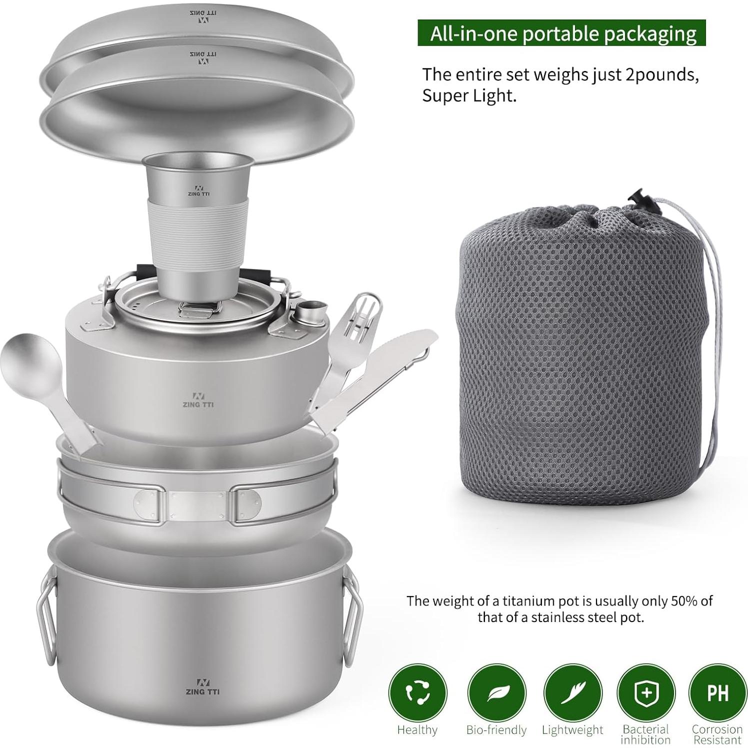 Juego de Utensilios de Cocina de Titanio ZING TTI 14 Piezas