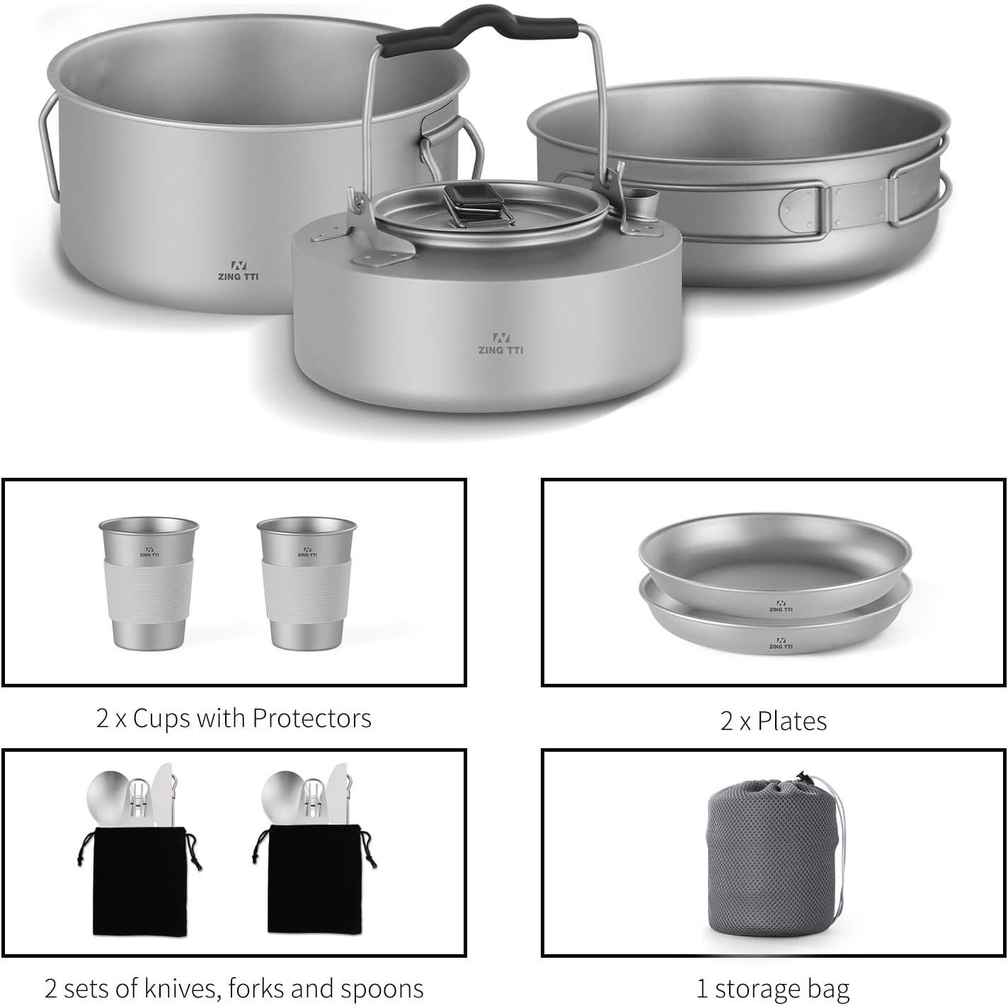 Juego de Utensilios de Cocina de Titanio ZING TTI 14 Piezas