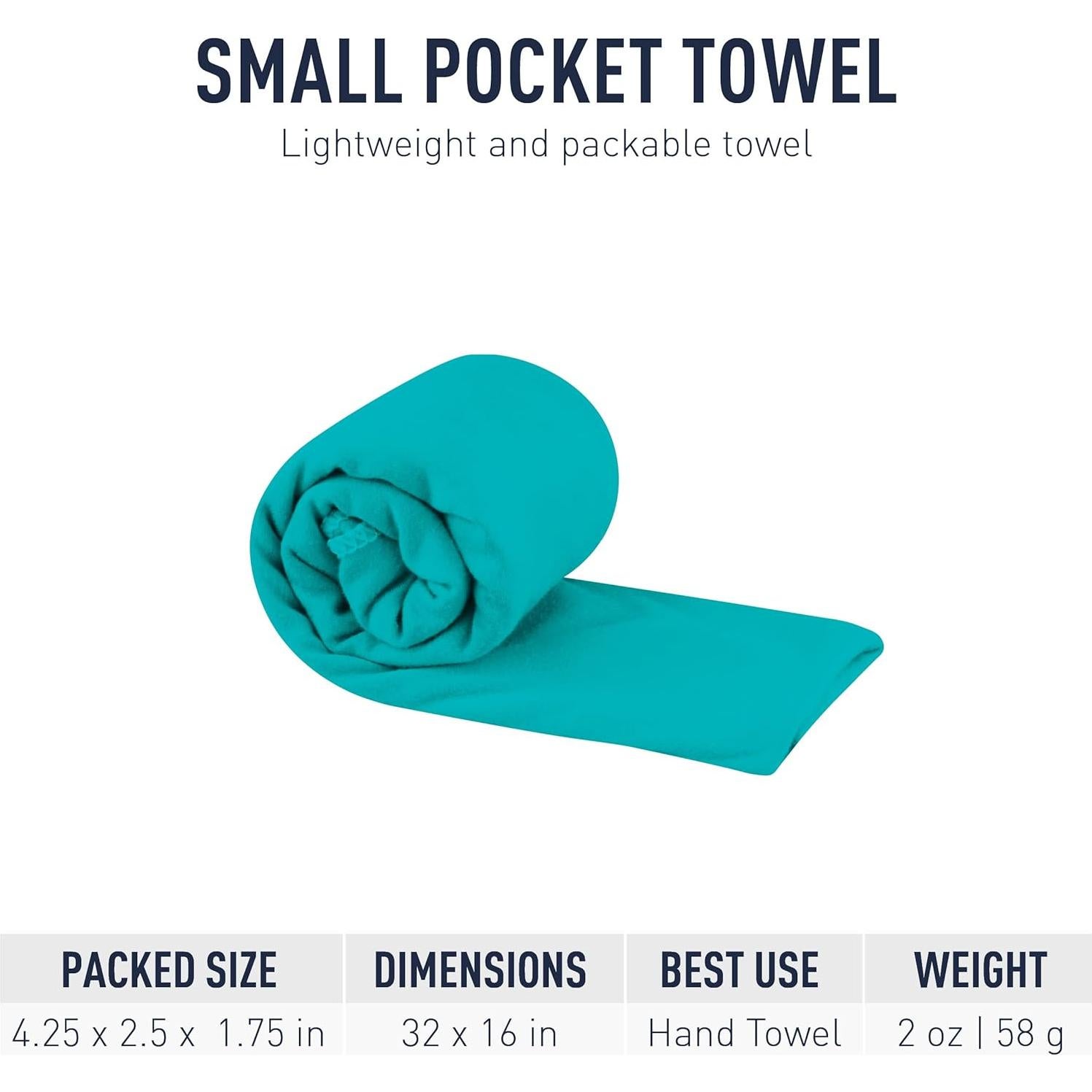 Toalla Pocket Sea to Summit Pequeña Microfibra Azul 40x81cm