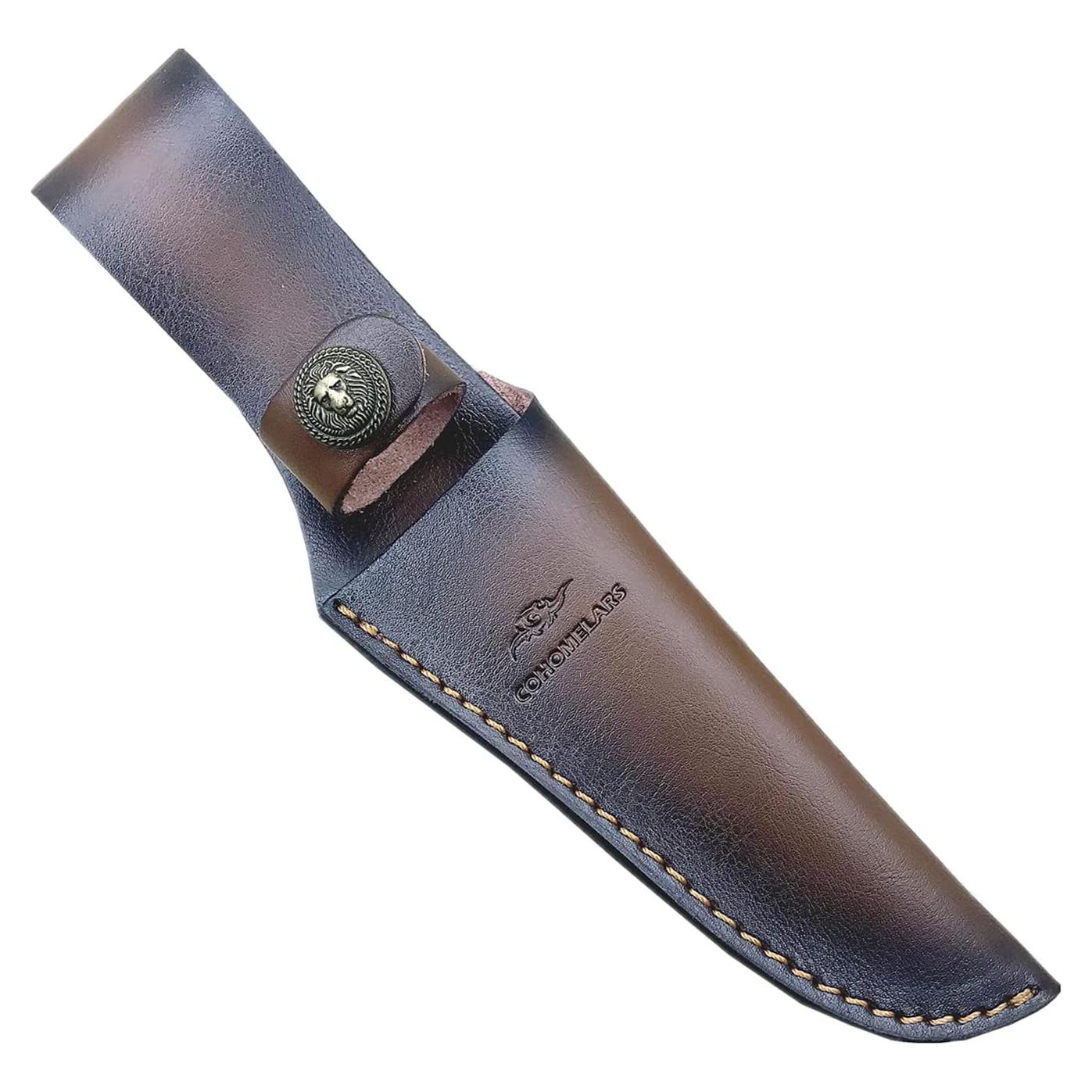 Funda de Cuchillo Recto COHOMELARS de Cuero Marrón 165mm