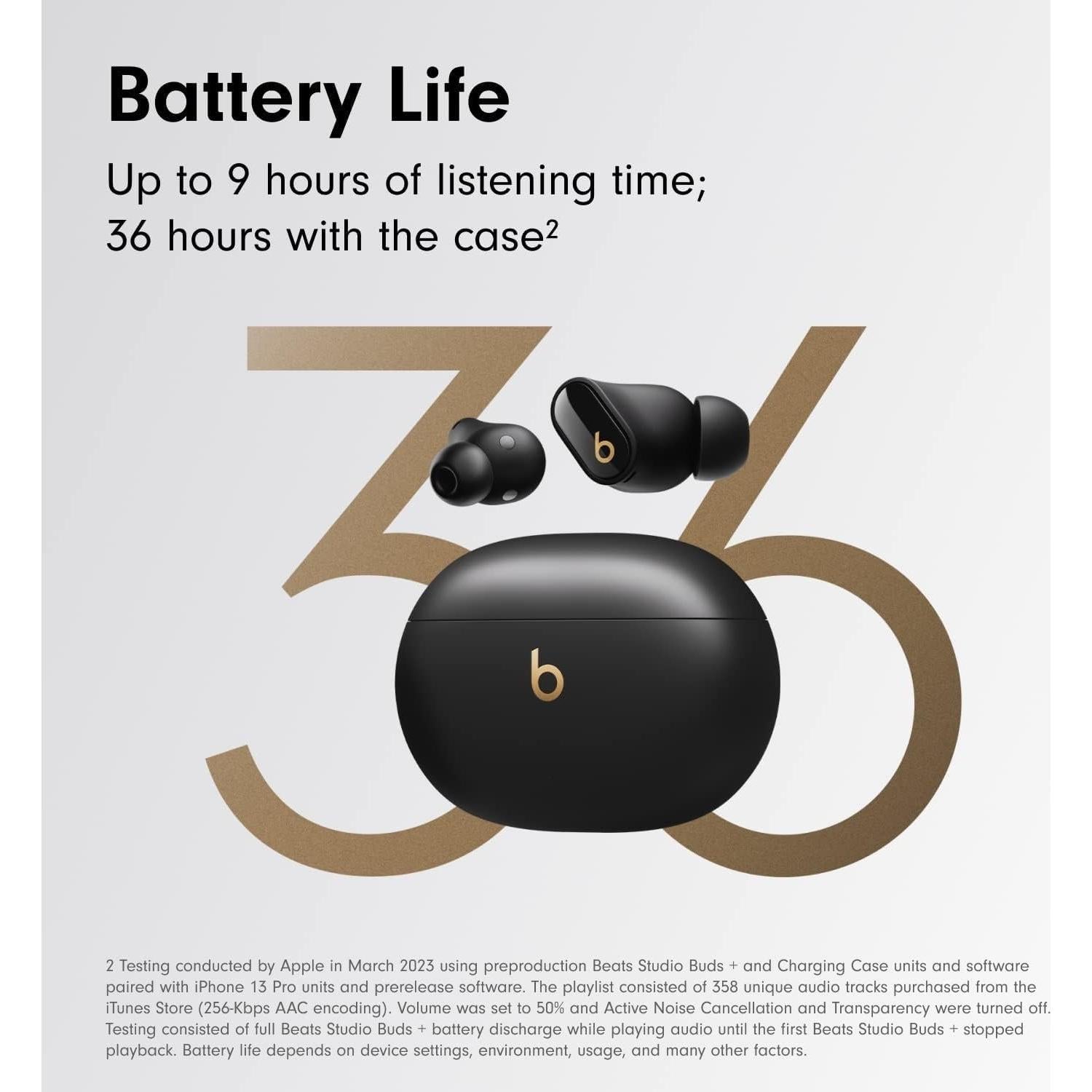 Auriculares Inalámbricos Beats Studio Buds+ con Cancelación de Ruido - Negro