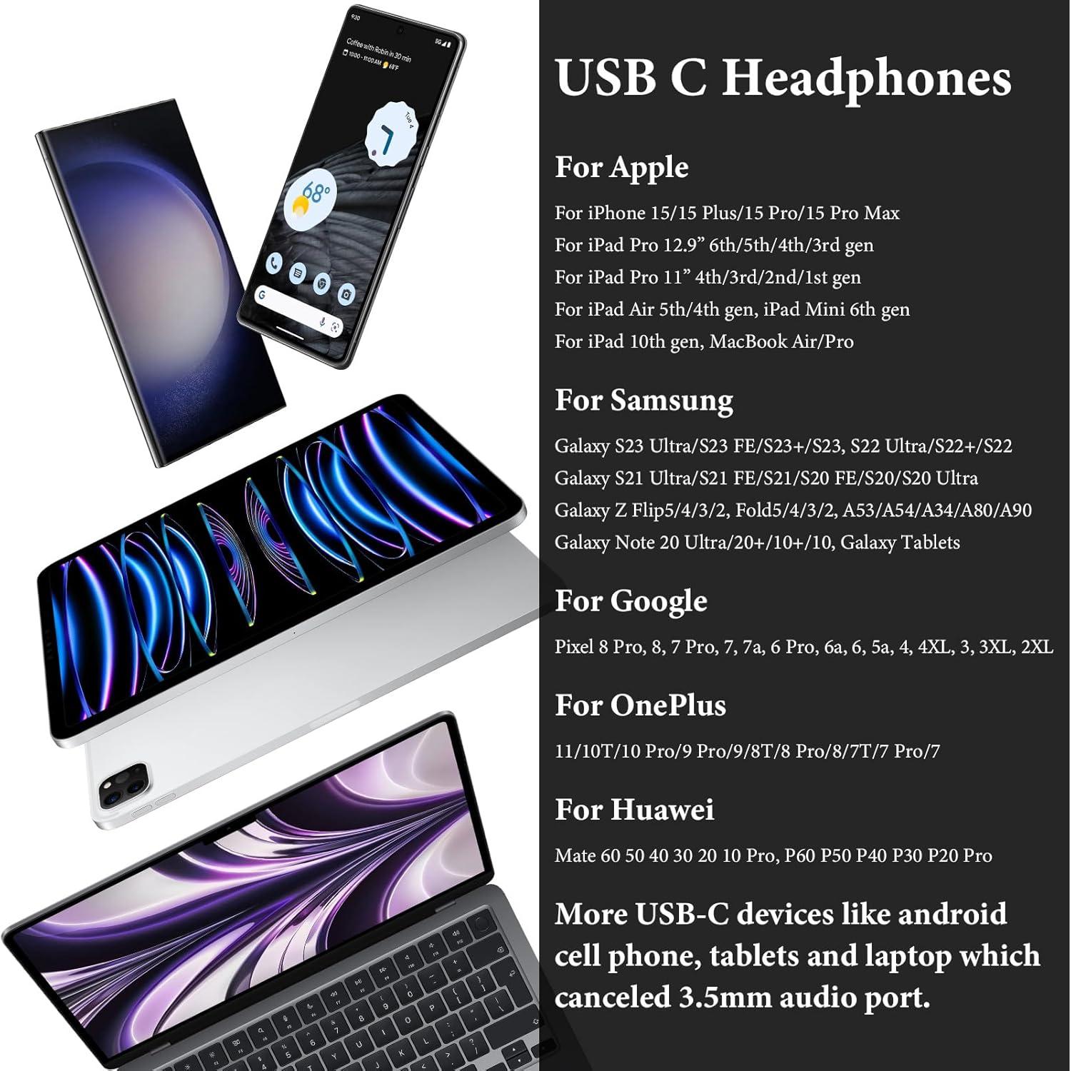 Auriculares USB C APETOO HiFi Estéreo con Micrófono Rojo