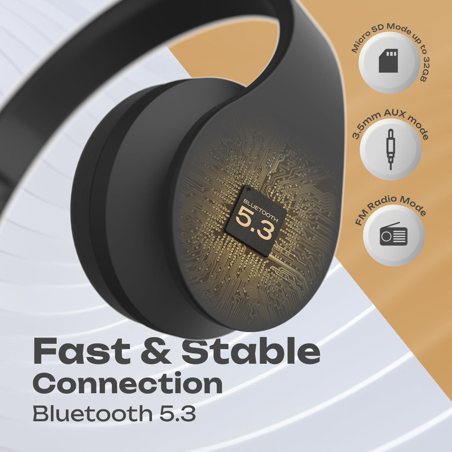 Auriculares Inalámbricos Bluetooth PowerLocus P1 Over-Ear Negro