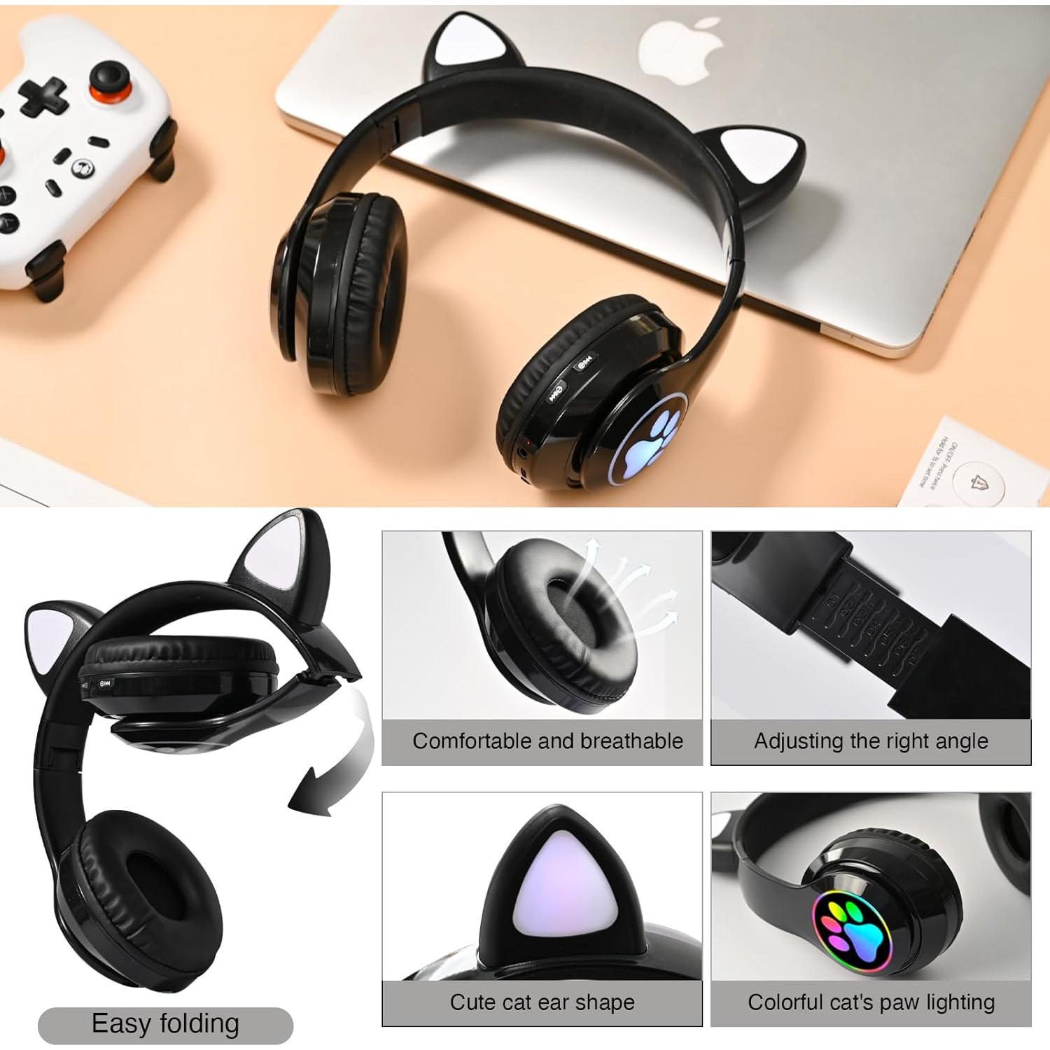 Auriculares Bluetooth KERHAND para Niños con Luz LED y Micrófono