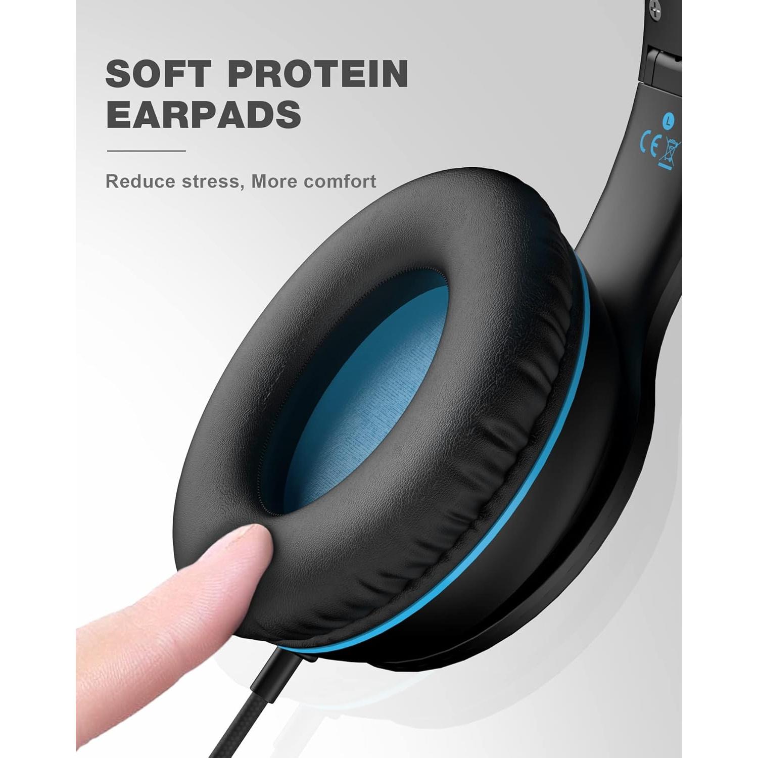 Auriculares On-Ear ELECDER i45 con Micrófono y Cable 1.5m - Negro