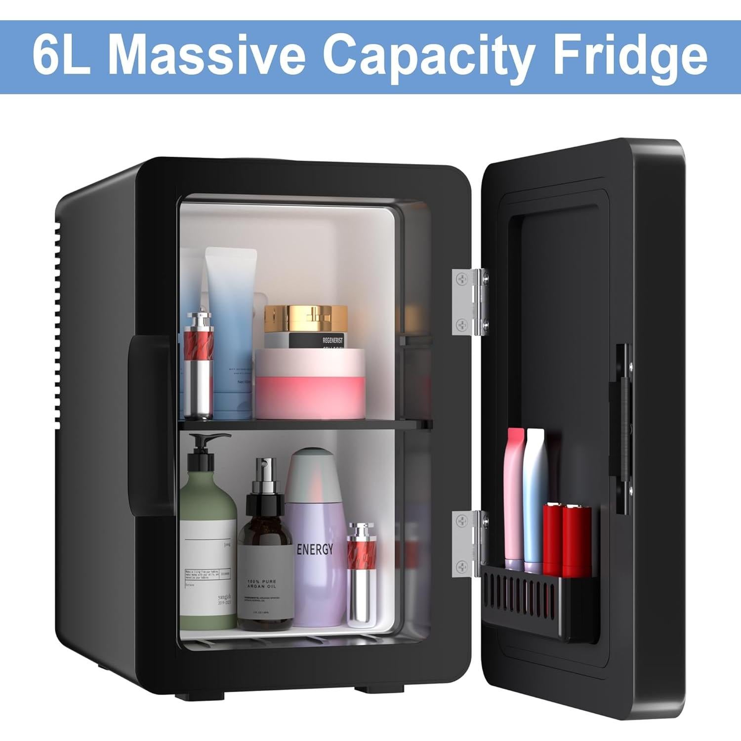 Mini Nevera Portátil Goodmans 6L con Luz LED y Estante Ajustable