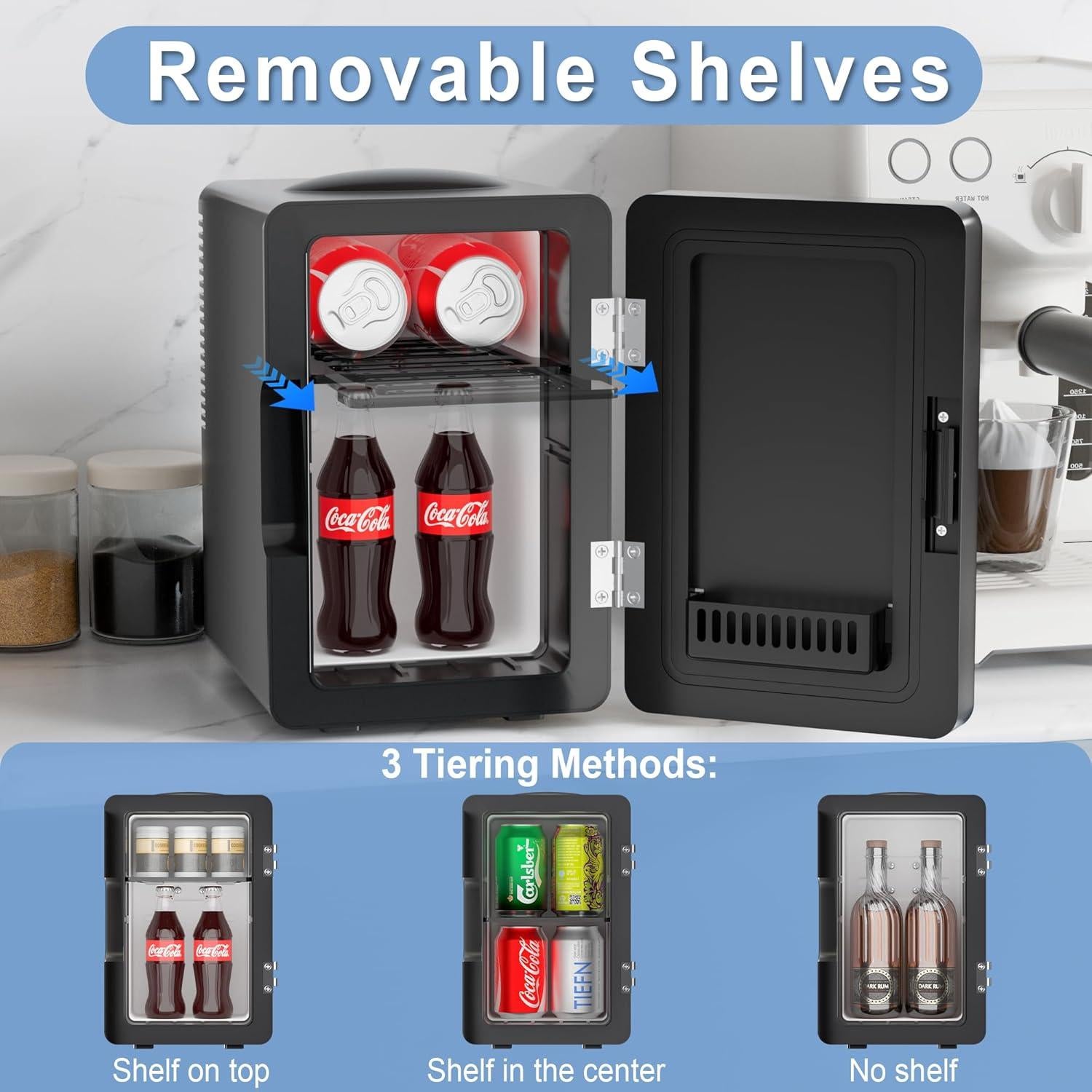 Mini Nevera Portátil Goodmans 6L con Luz LED y Estante Ajustable