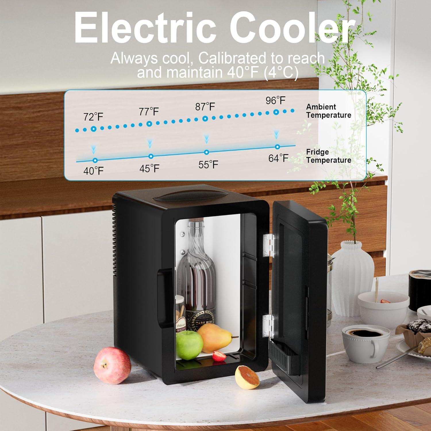 Mini Nevera Portátil Goodmans 6L con Luz LED y Estante Ajustable