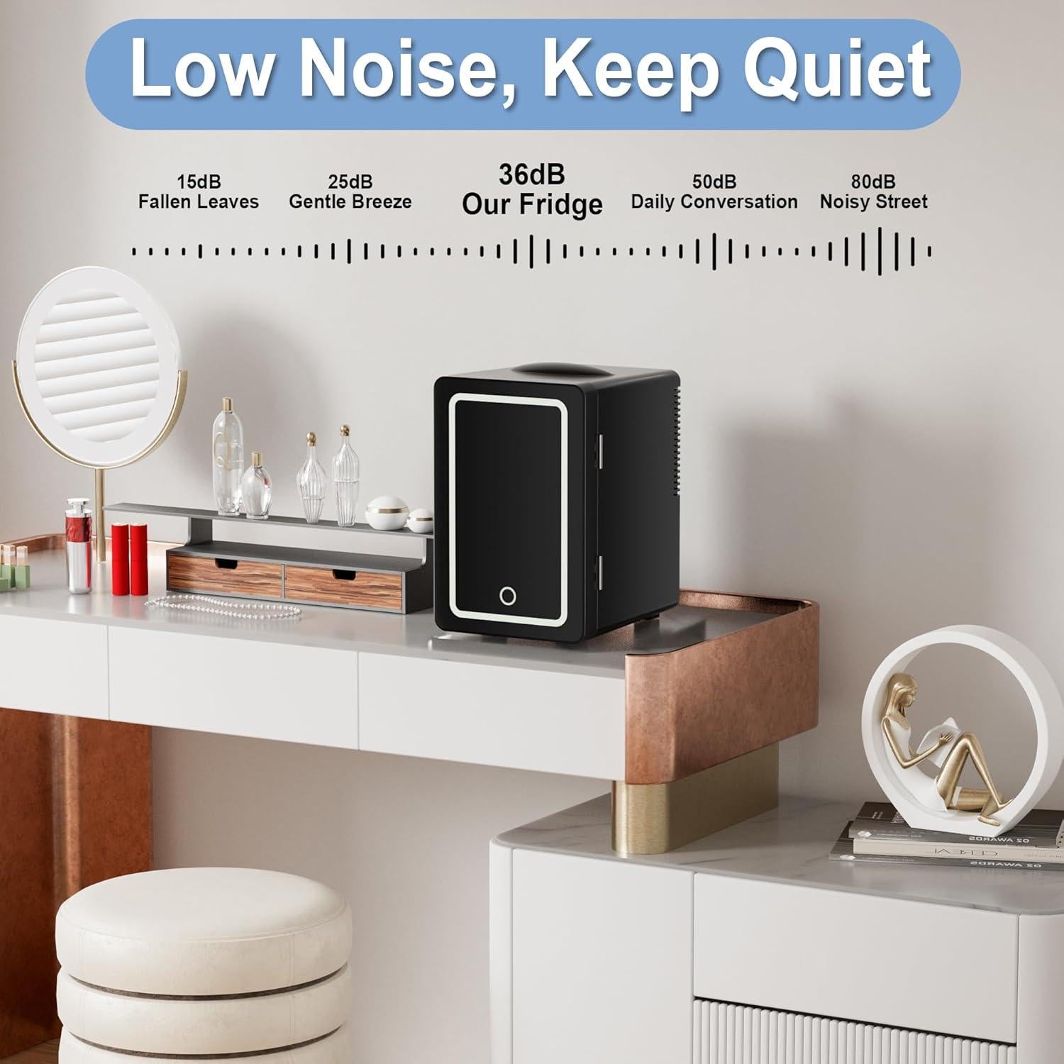 Mini Nevera Portátil Goodmans 6L con Luz LED y Estante Ajustable