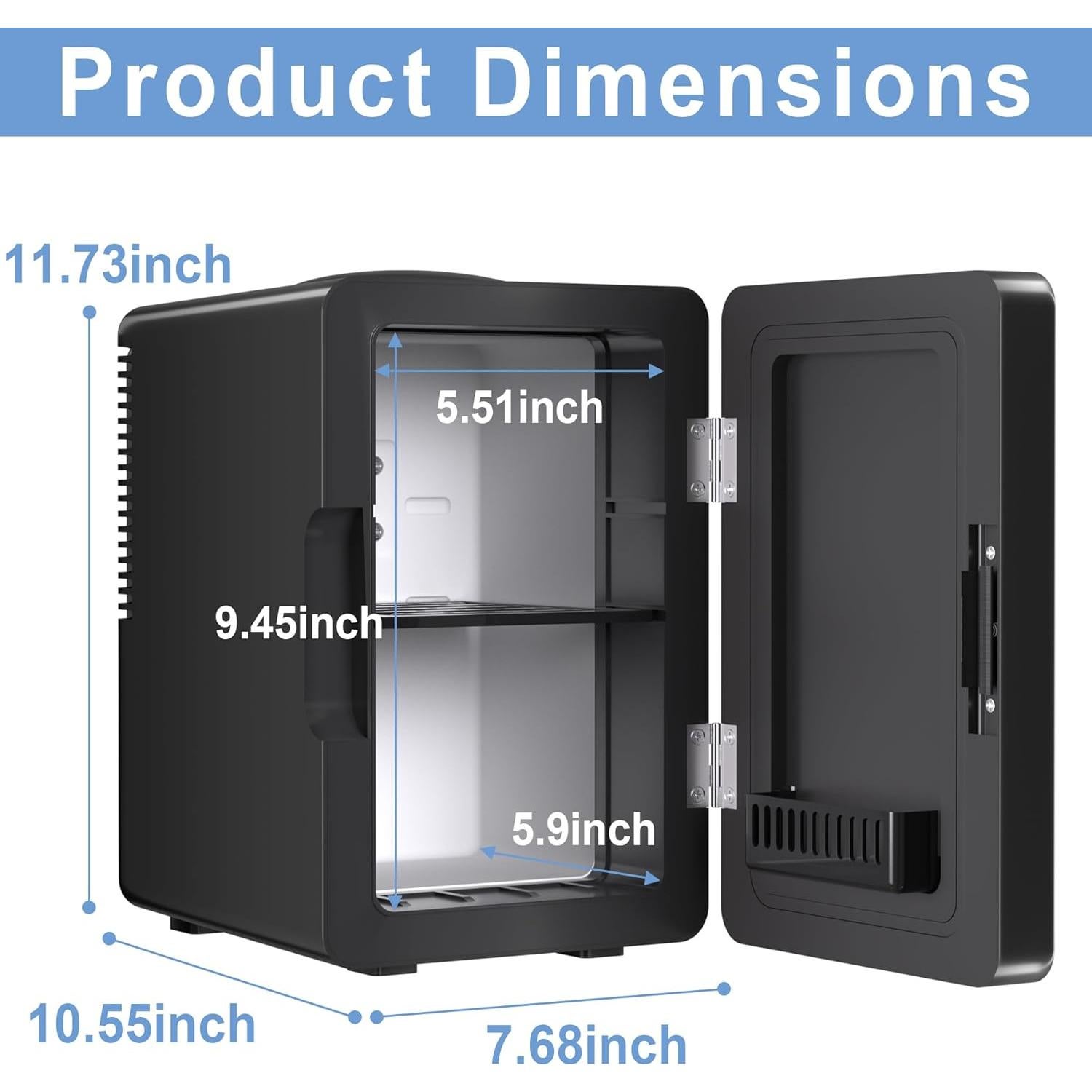 Mini Nevera Portátil Goodmans 6L con Luz LED y Estante Ajustable