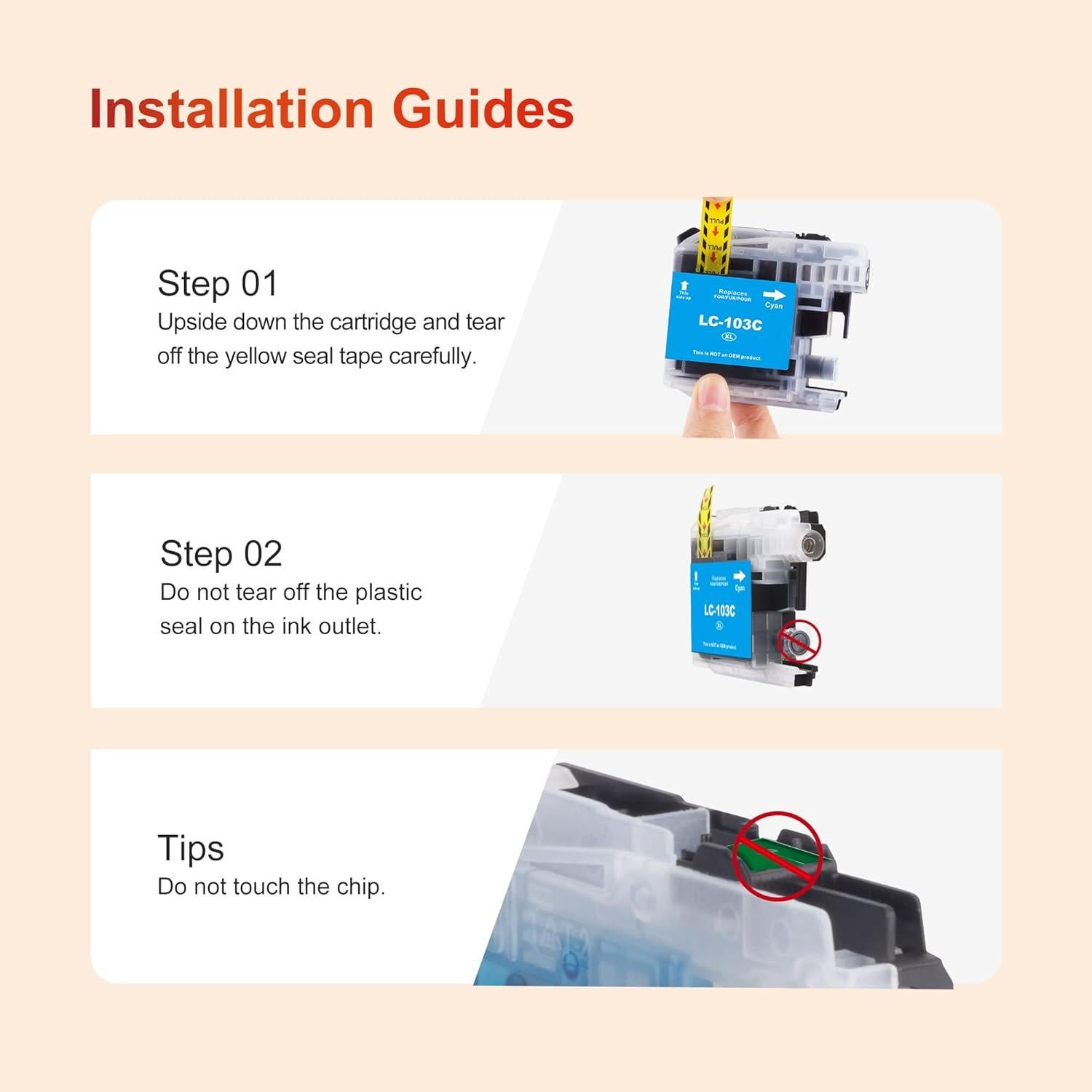 Cartucho de tinta ejet compatible Brother LC-103XL - Paquete 20