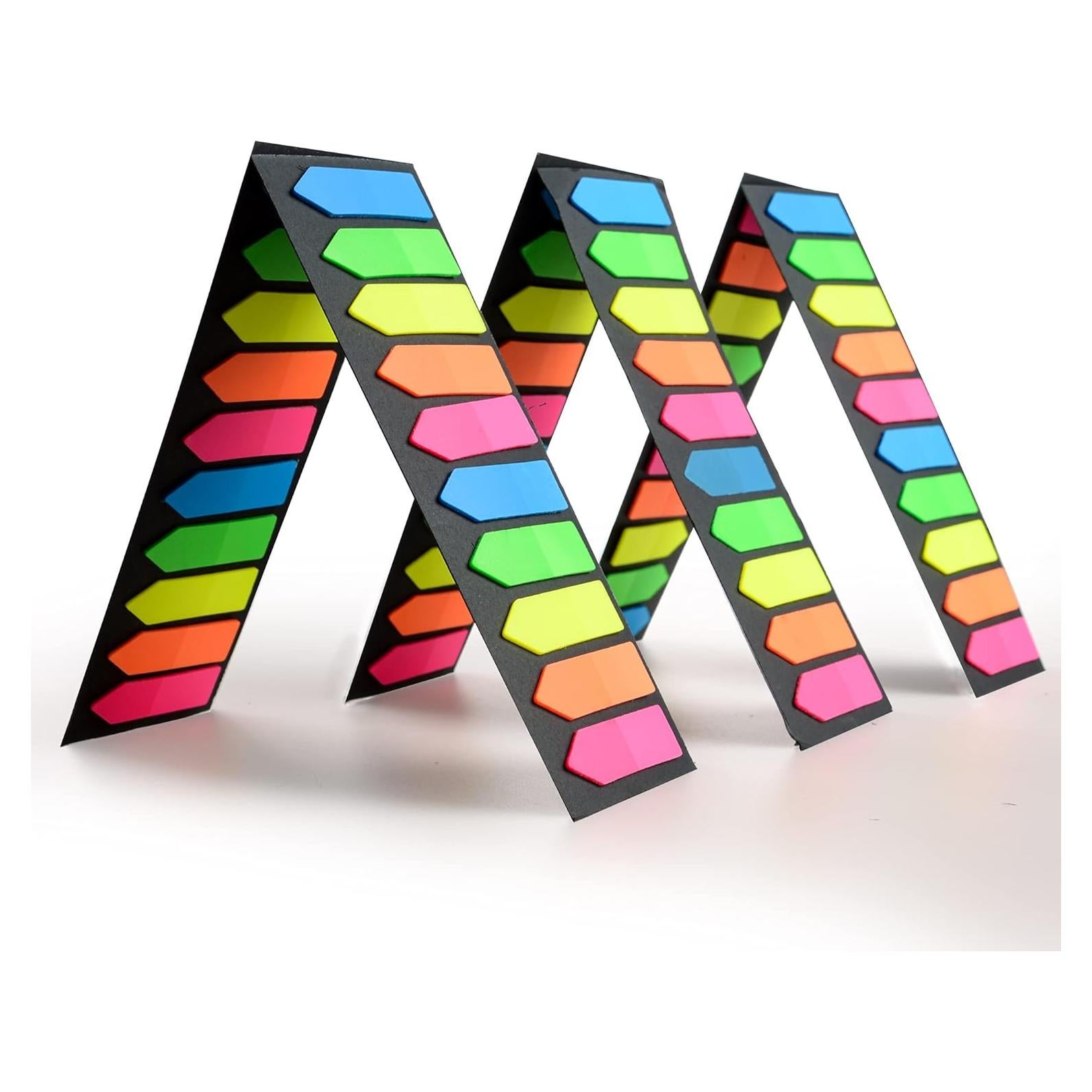 Banderas Adhesivas Fluorescentes Golcellia, 1200 Pcs, 10 Colores