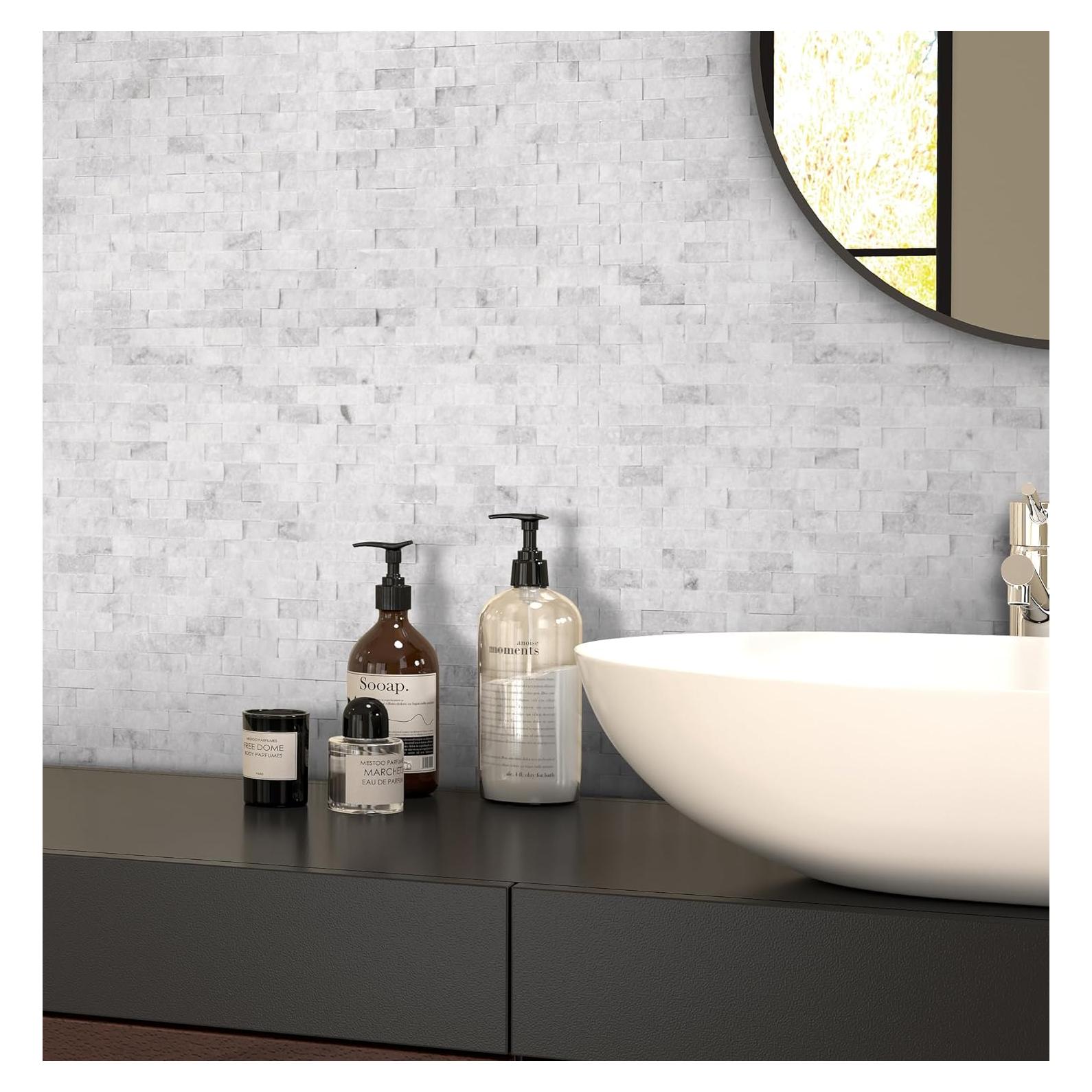 Azulejos de Mosaico Natural Autoadhesivos Sunwings 5 Hojas 0.385 m²