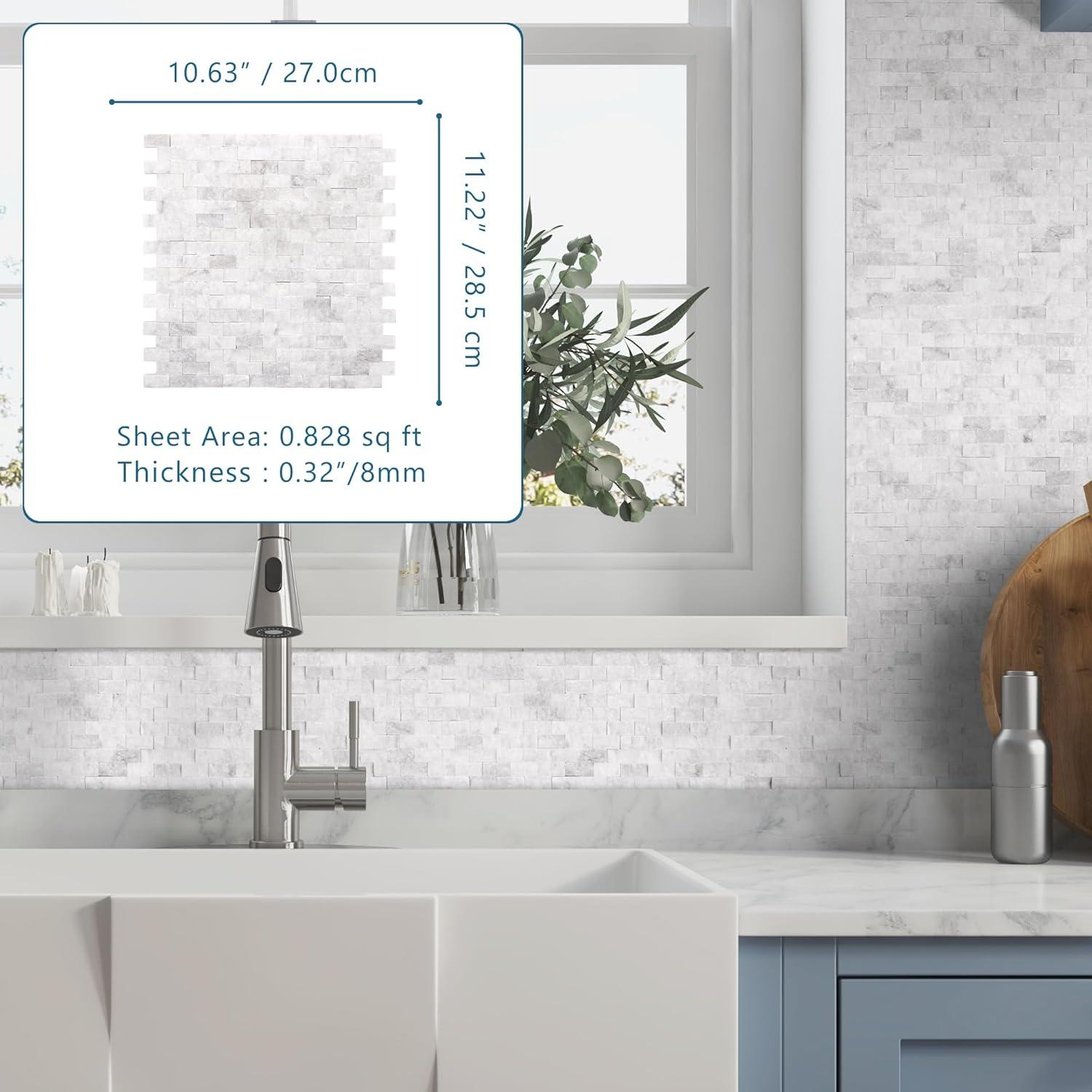 Azulejos de Mosaico Natural Autoadhesivos Sunwings 5 Hojas 0.385 m²