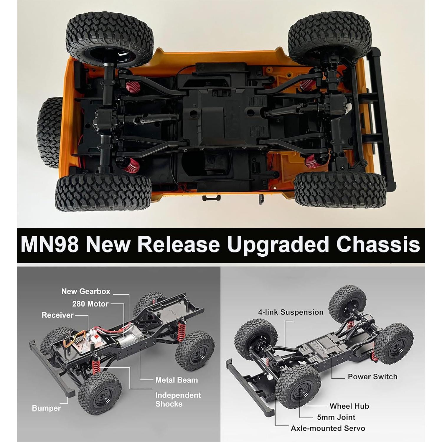 Camión RC Crawler 4x4 HLSFWDRIVE MN-98 Escala 1/12 Todo Terreno