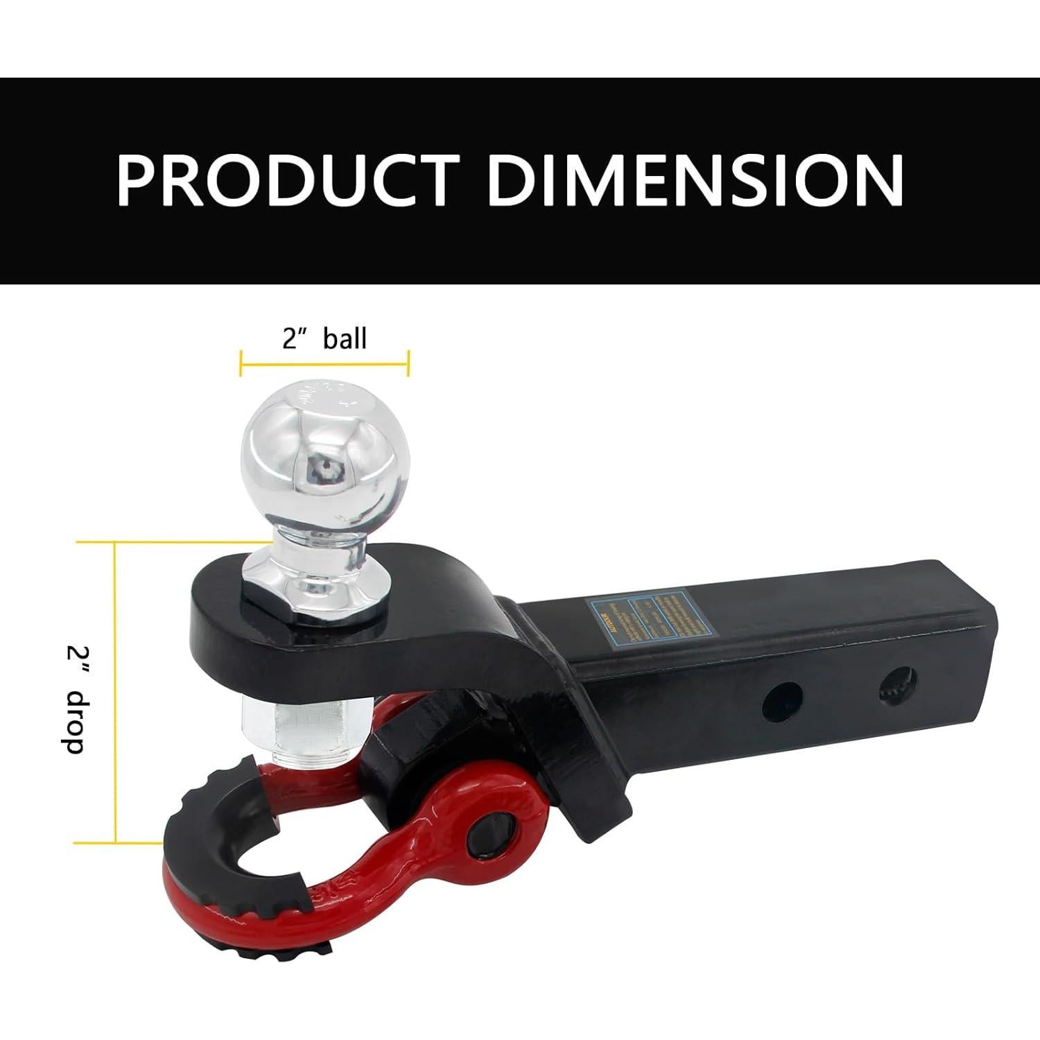 Soporte de bola para enganche de remolque AUTDOUR 2 en 1