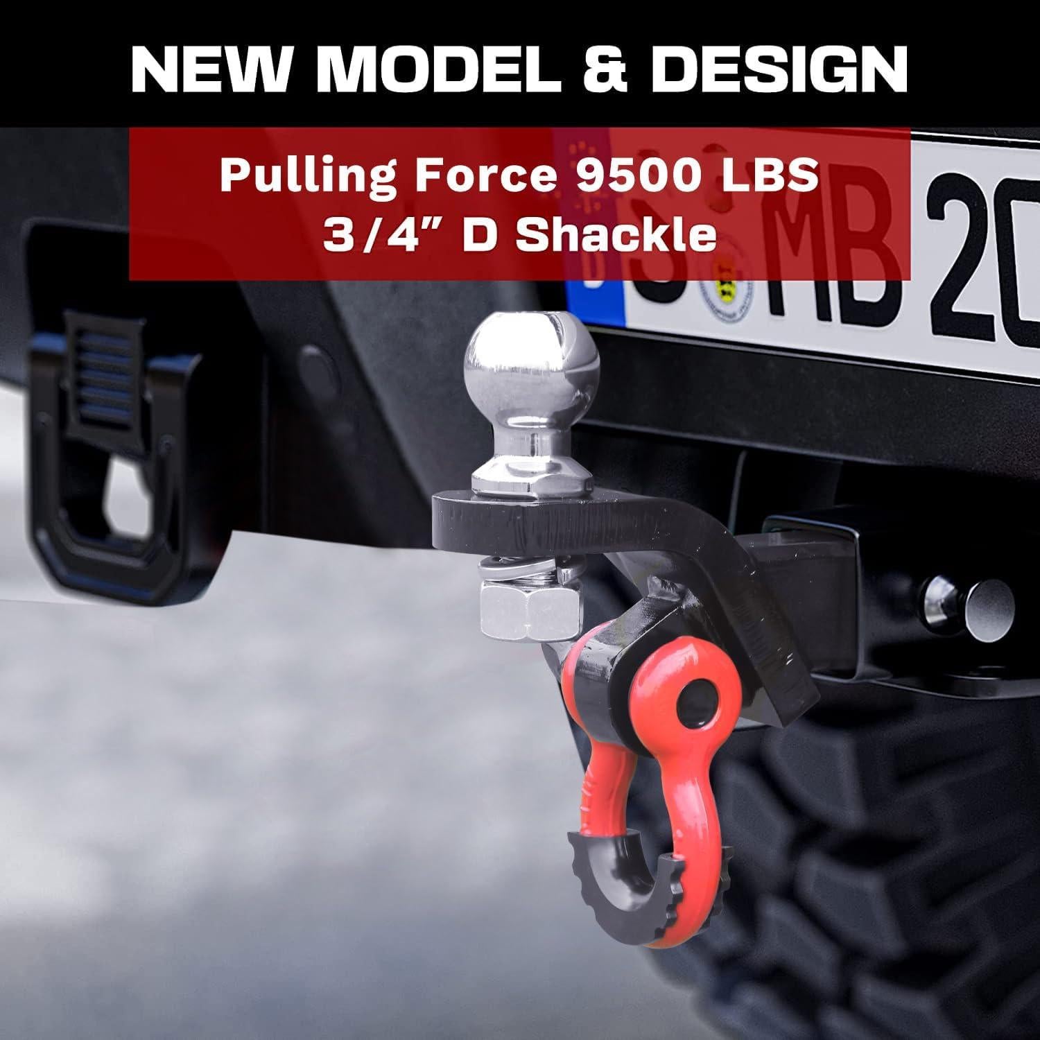 Soporte de bola para enganche de remolque AUTDOUR 2 en 1