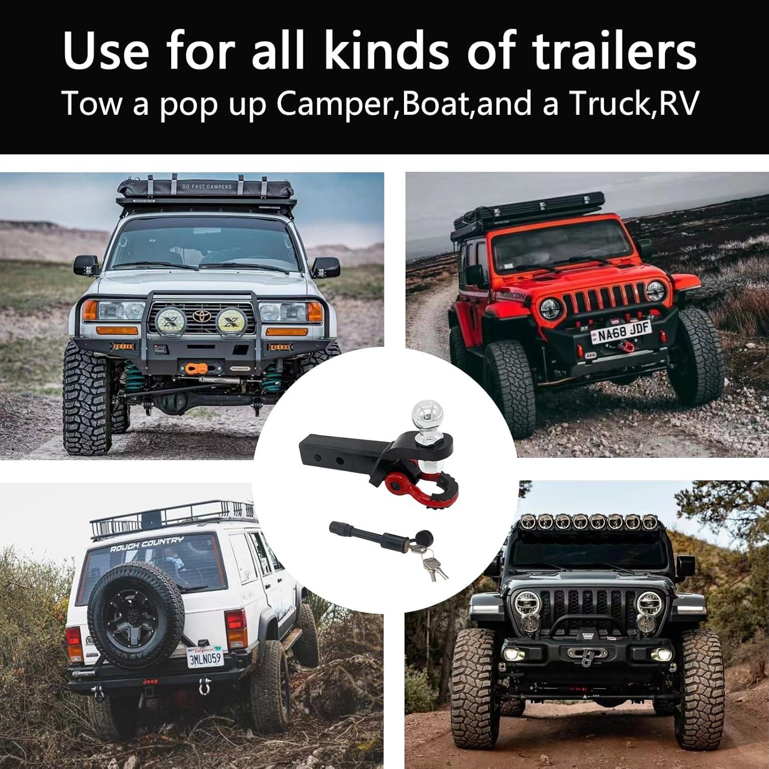 Soporte de bola para enganche de remolque AUTDOUR 2 en 1