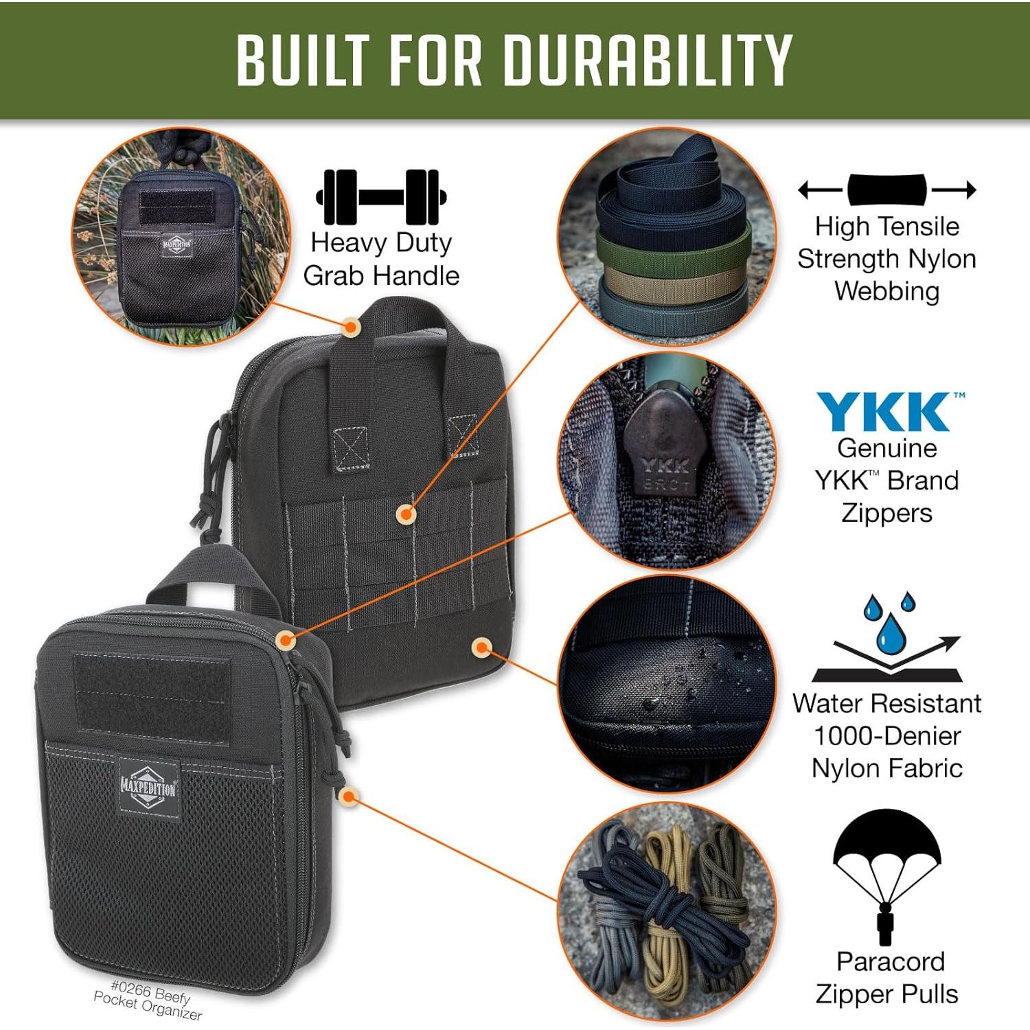 Organizador Táctico Maxpedition Pocket Beefy Nylon 1000D Negro