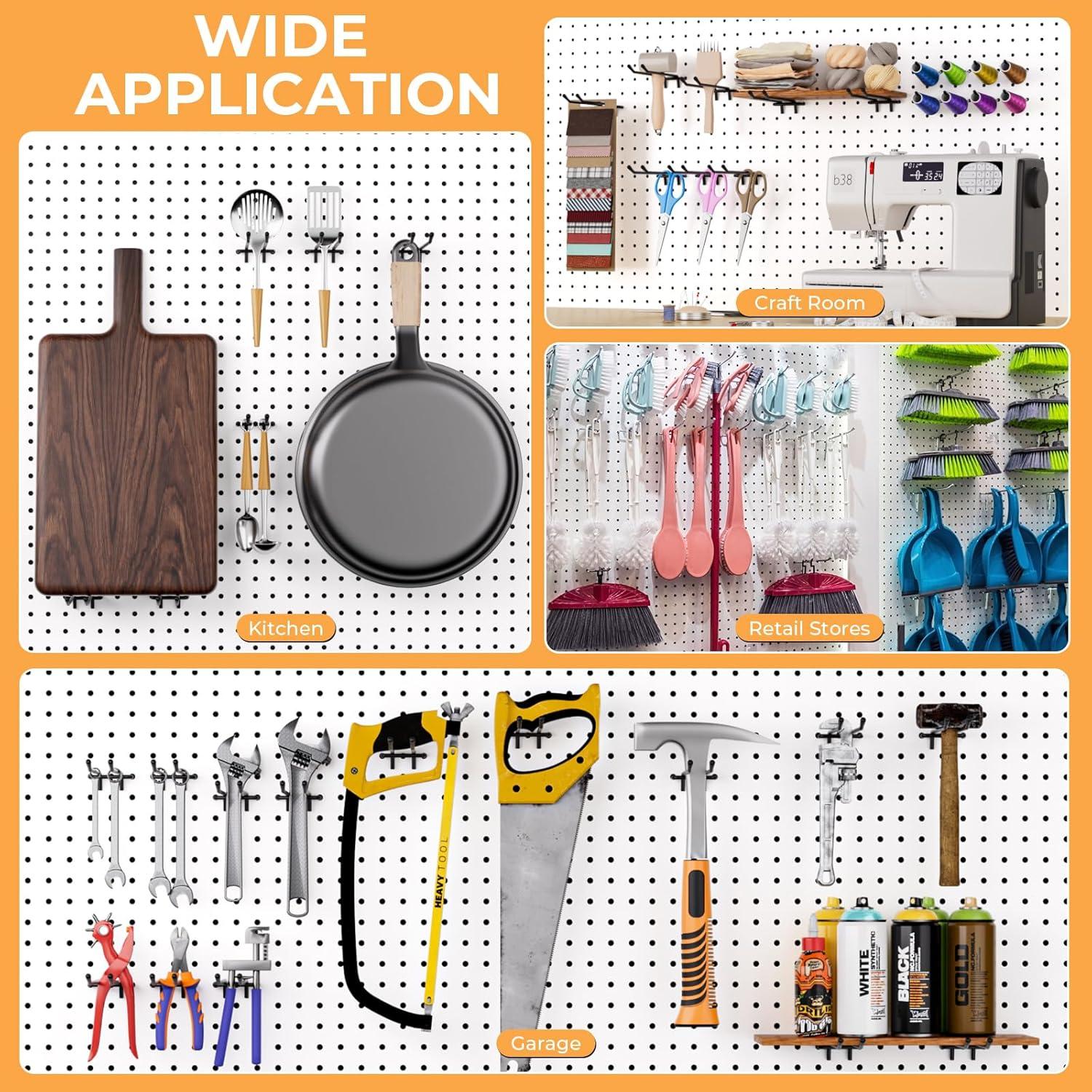 Ganchos de Tablero de Clavos INCLY 36 Piezas 10.16/15.24 cm