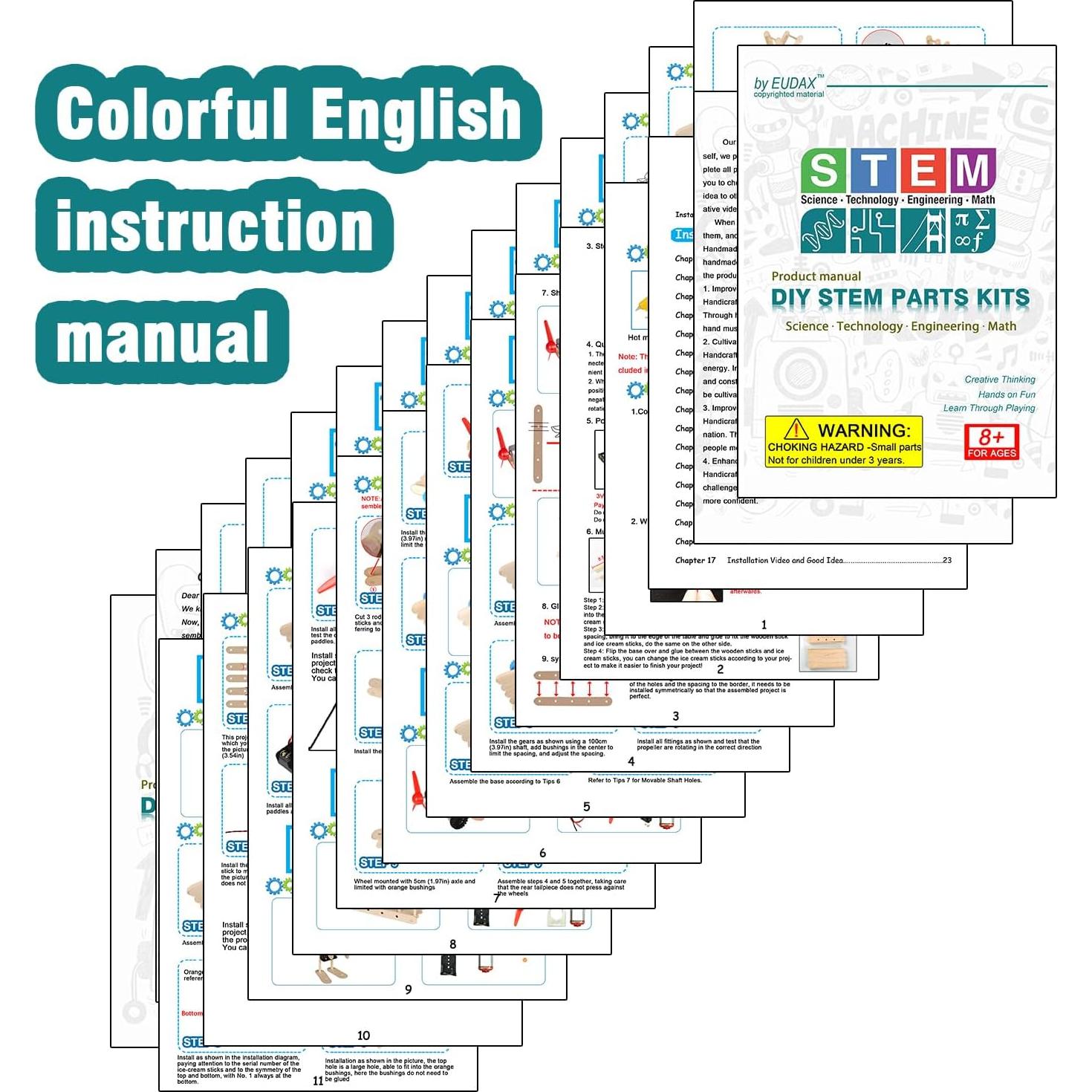 Kit de Motor Eléctrico EUDAX 465 Piezas STEM DIY
