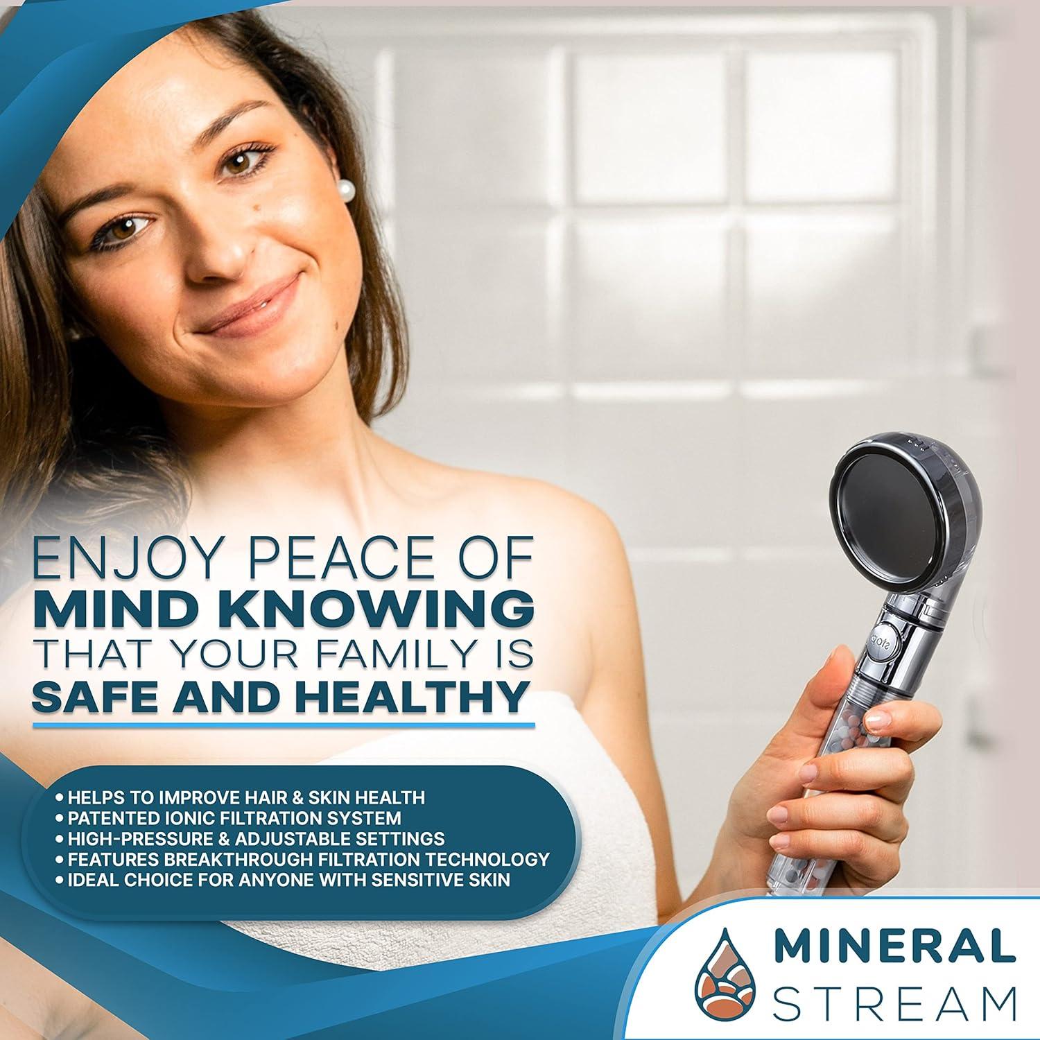 Cabezal de Ducha Iónico 2.0 MineralStream - Ahorro de Agua y Filtración