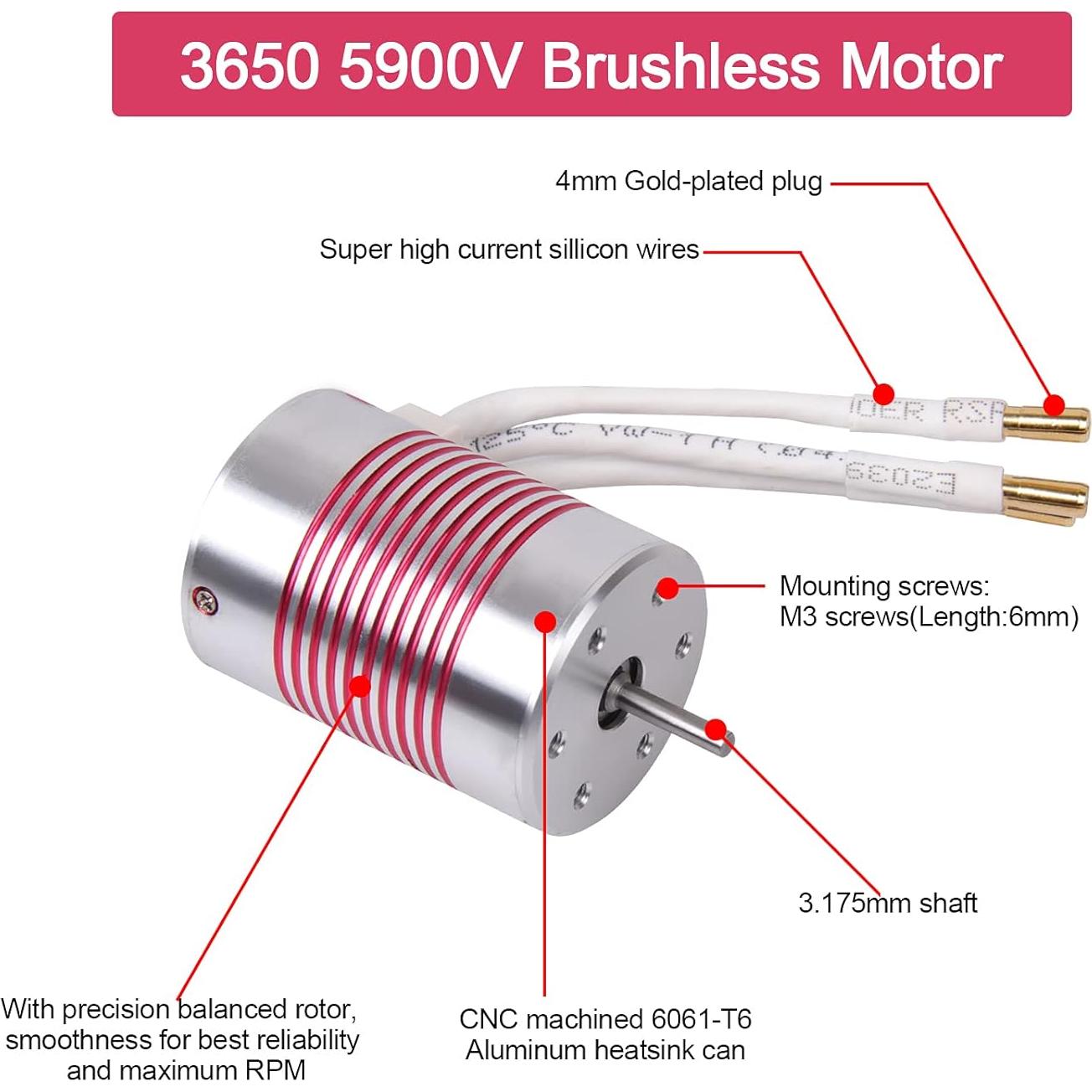 Motor Sin Escobillas 540 DideaECO 3650 5900KV 3.175mm