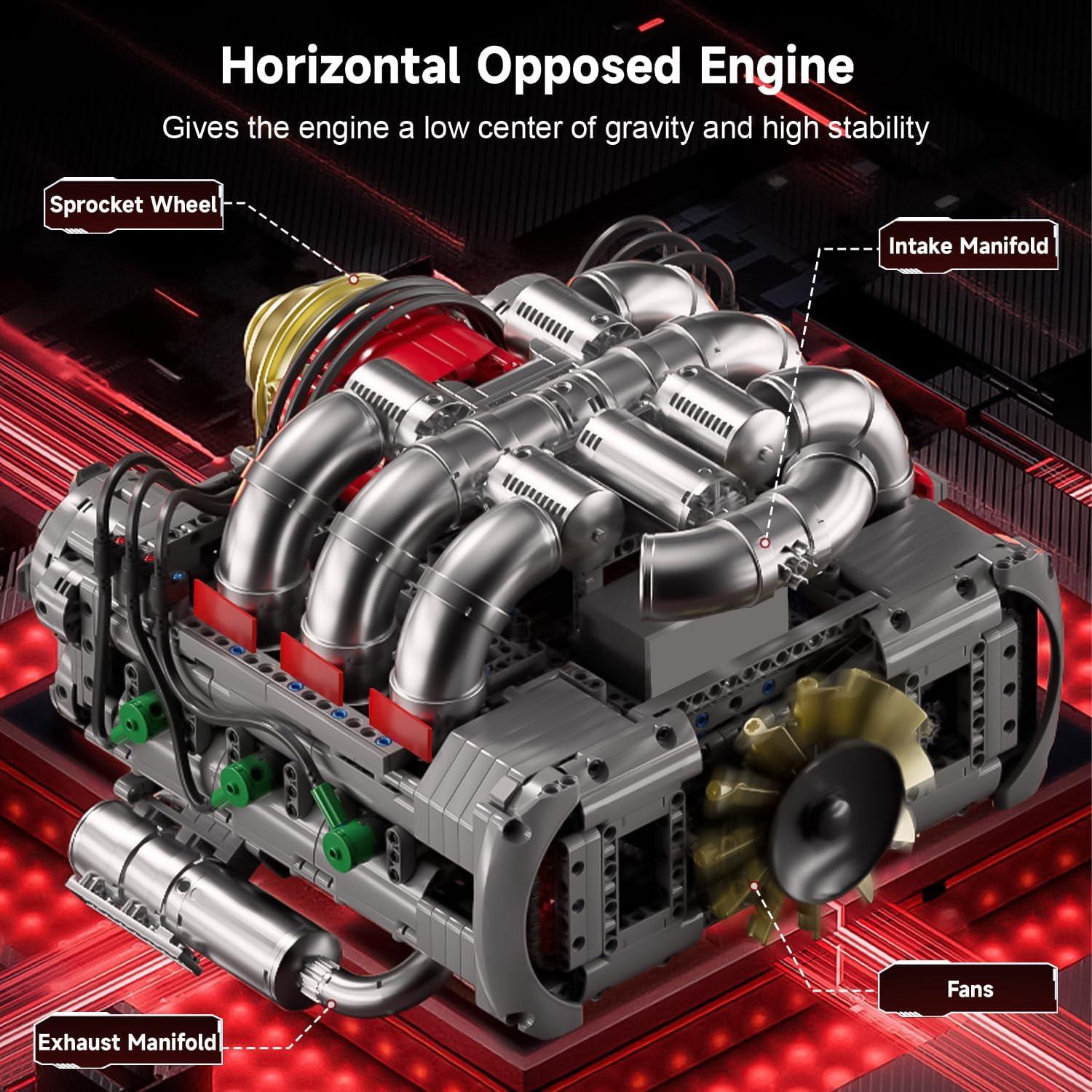 Kit de Modelo de Motor Boxer-6 Mould King 2375 Piezas