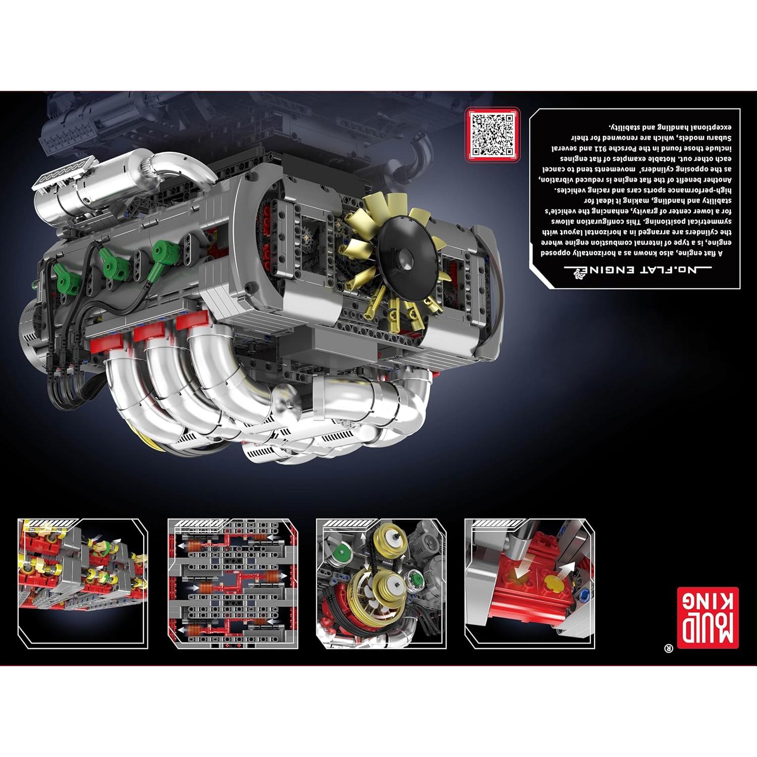 Kit de Modelo de Motor Boxer-6 Mould King 2375 Piezas