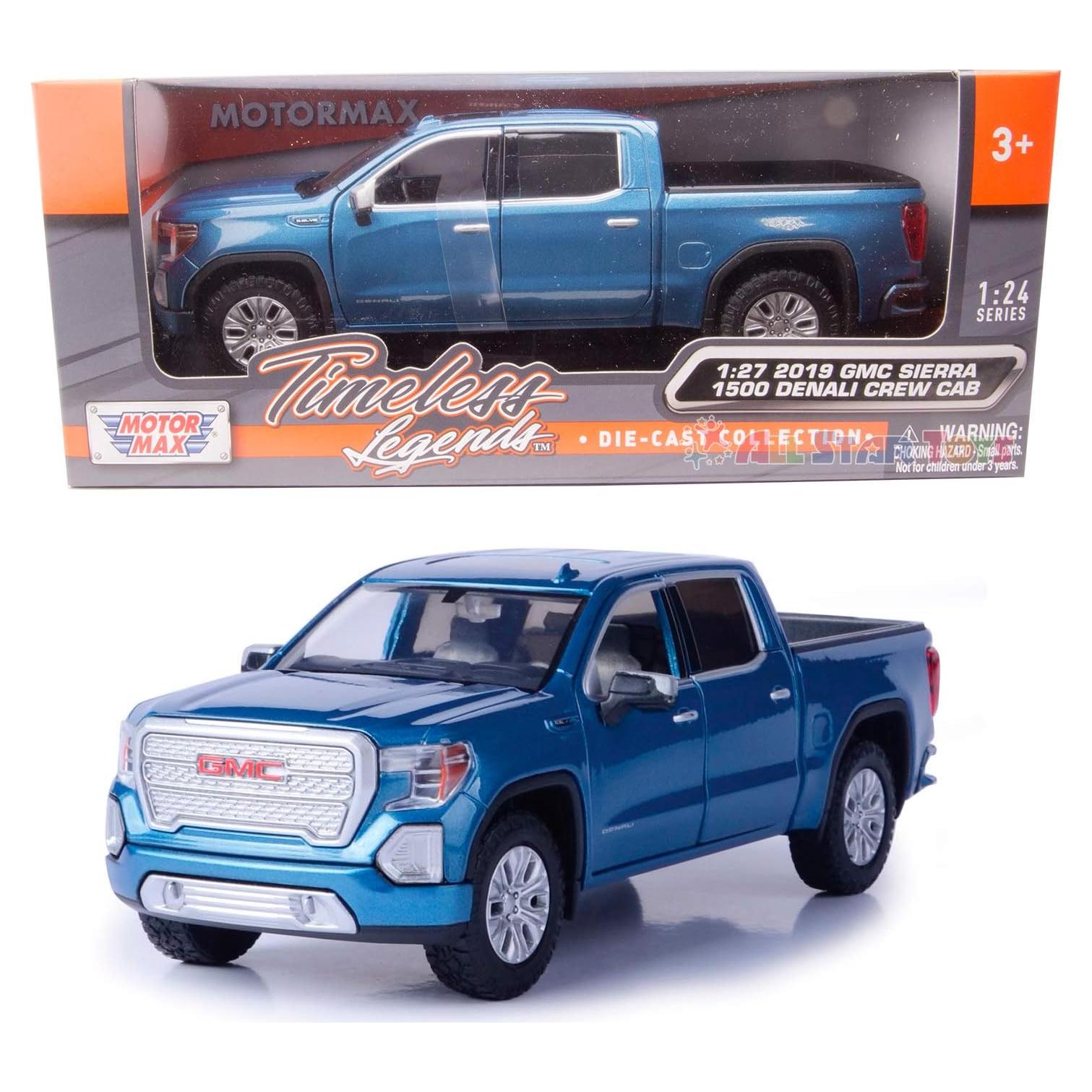 Modelo Diecast GMC Sierra 1500 Denali 1:24 Motormax Azul