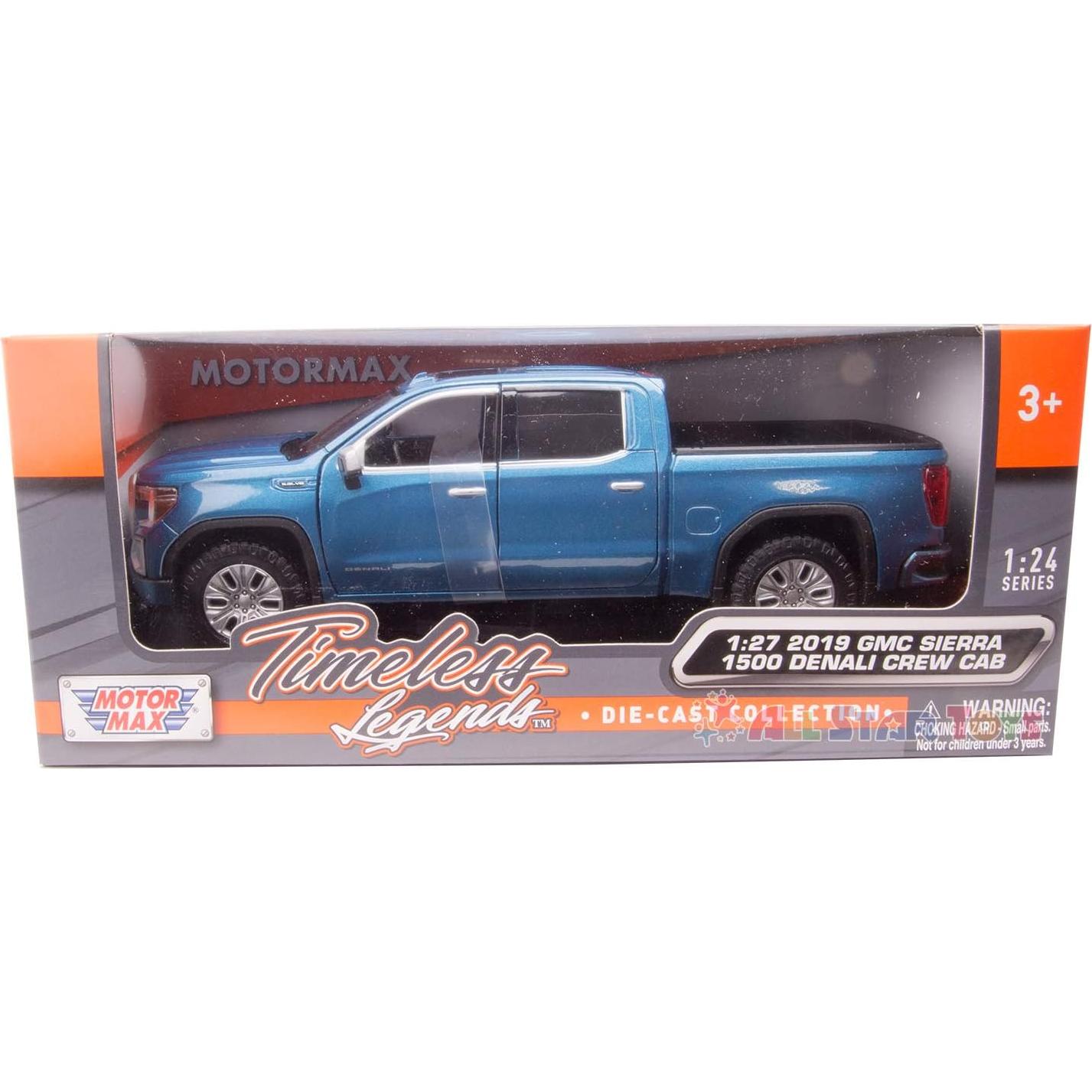 Modelo Diecast GMC Sierra 1500 Denali 1:24 Motormax Azul